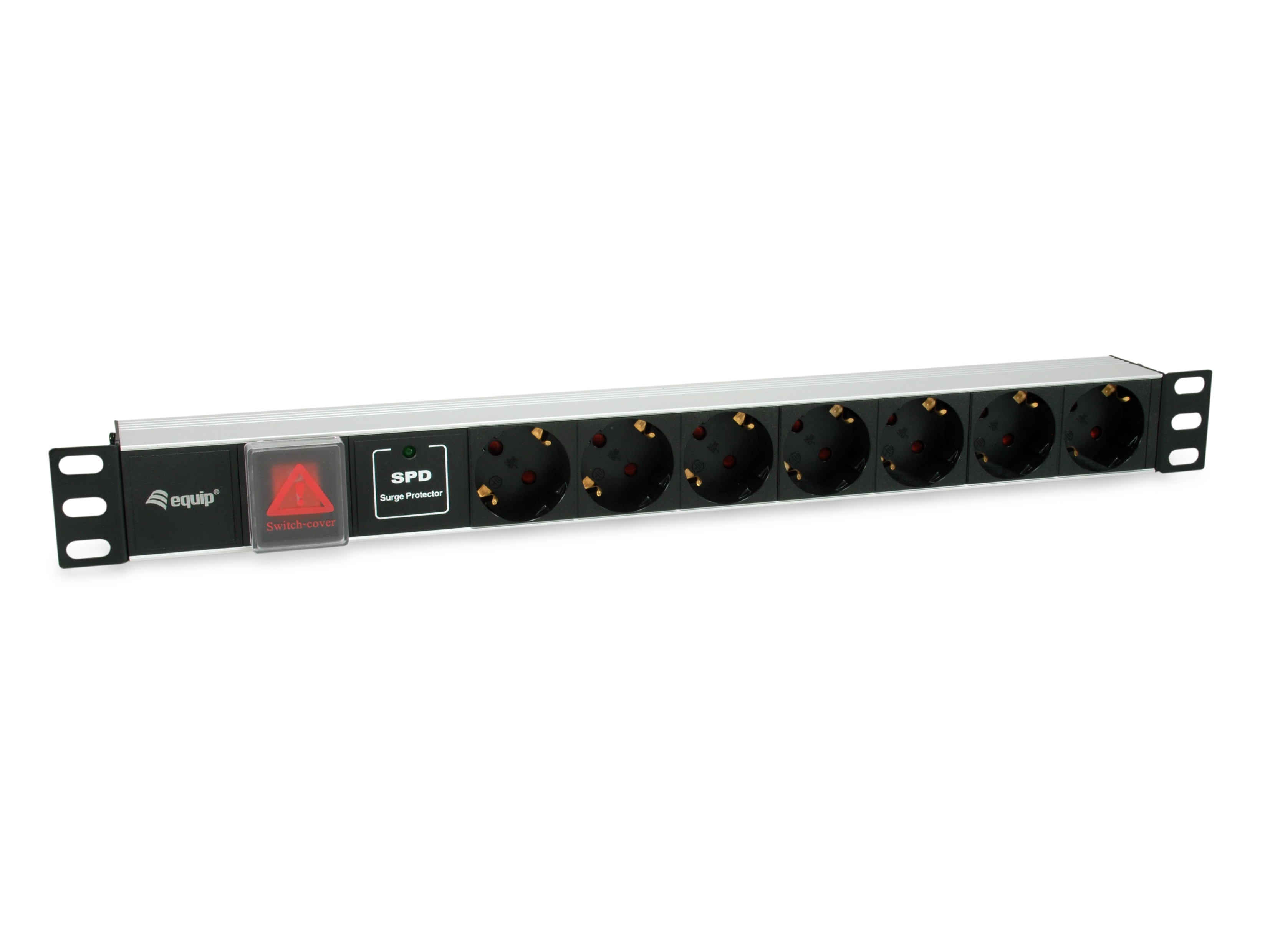 Equip 19 Steckdosenleiste 7xSchuko+Switch->St.90°ÜSS Alu.