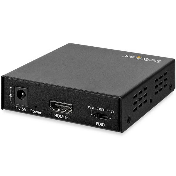 STARTECH.COM 4K HDMI Audio Extractor - 4K 60Hz - HDMI Audio De-Embedder - PDIF Toslink Optical Audio - Dual Cinch und HDMI Audio