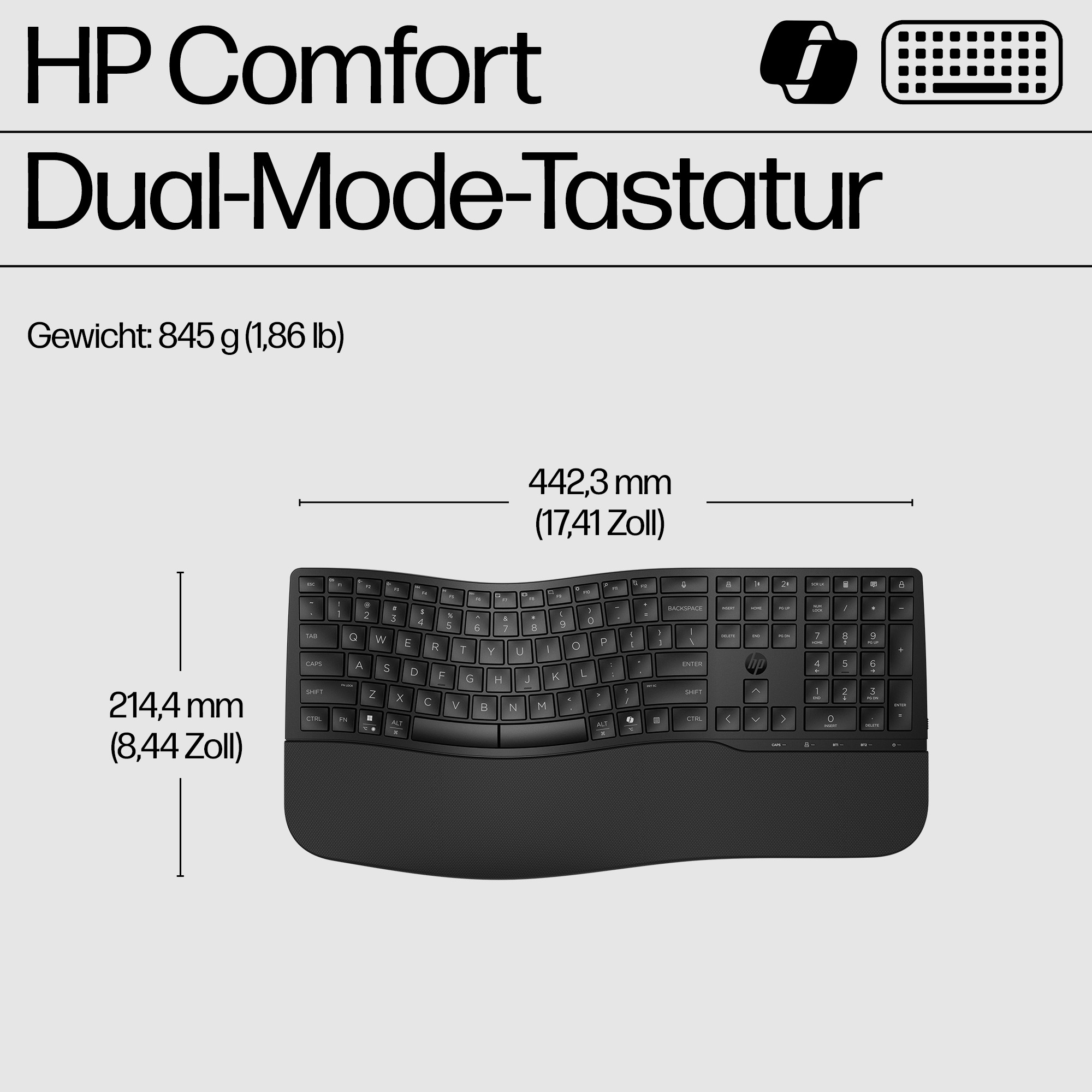 HP 685 COMFORT DUAL-MODE KEYBOARD