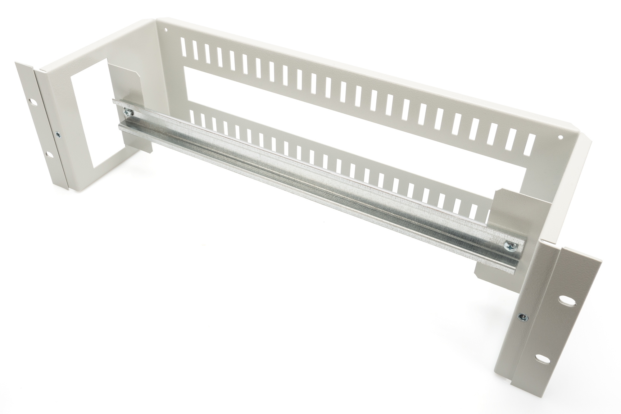 DIGITUS Hutschienenträger 3HE 19 (483mm) + Hutschiene grau