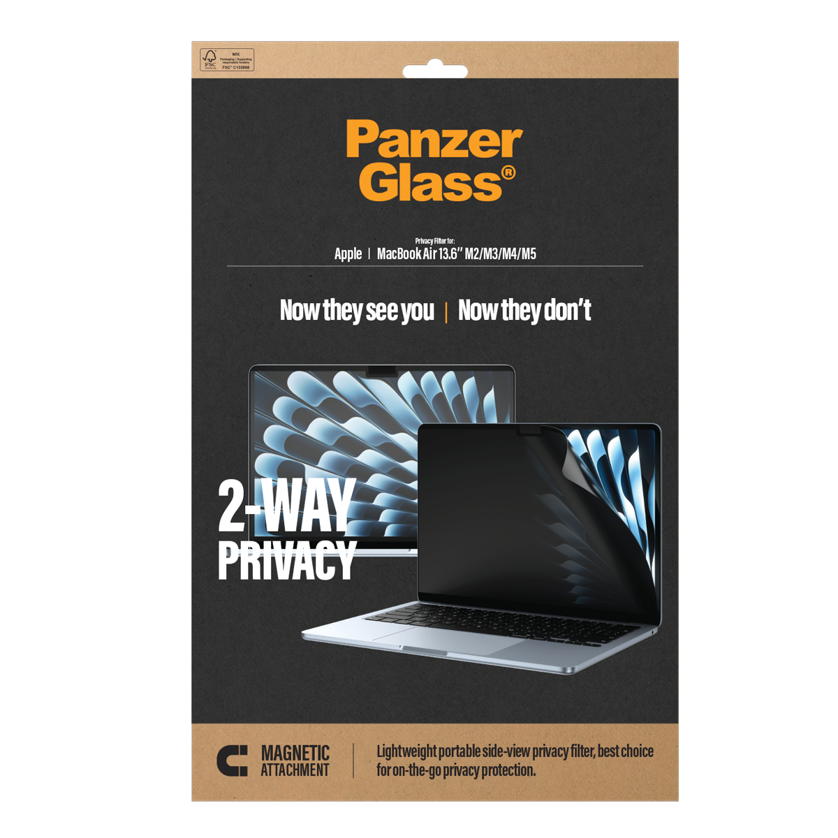 PANZERGLASS PRIV SCR PROTECTOR MACBOOK AIR 13.6IN