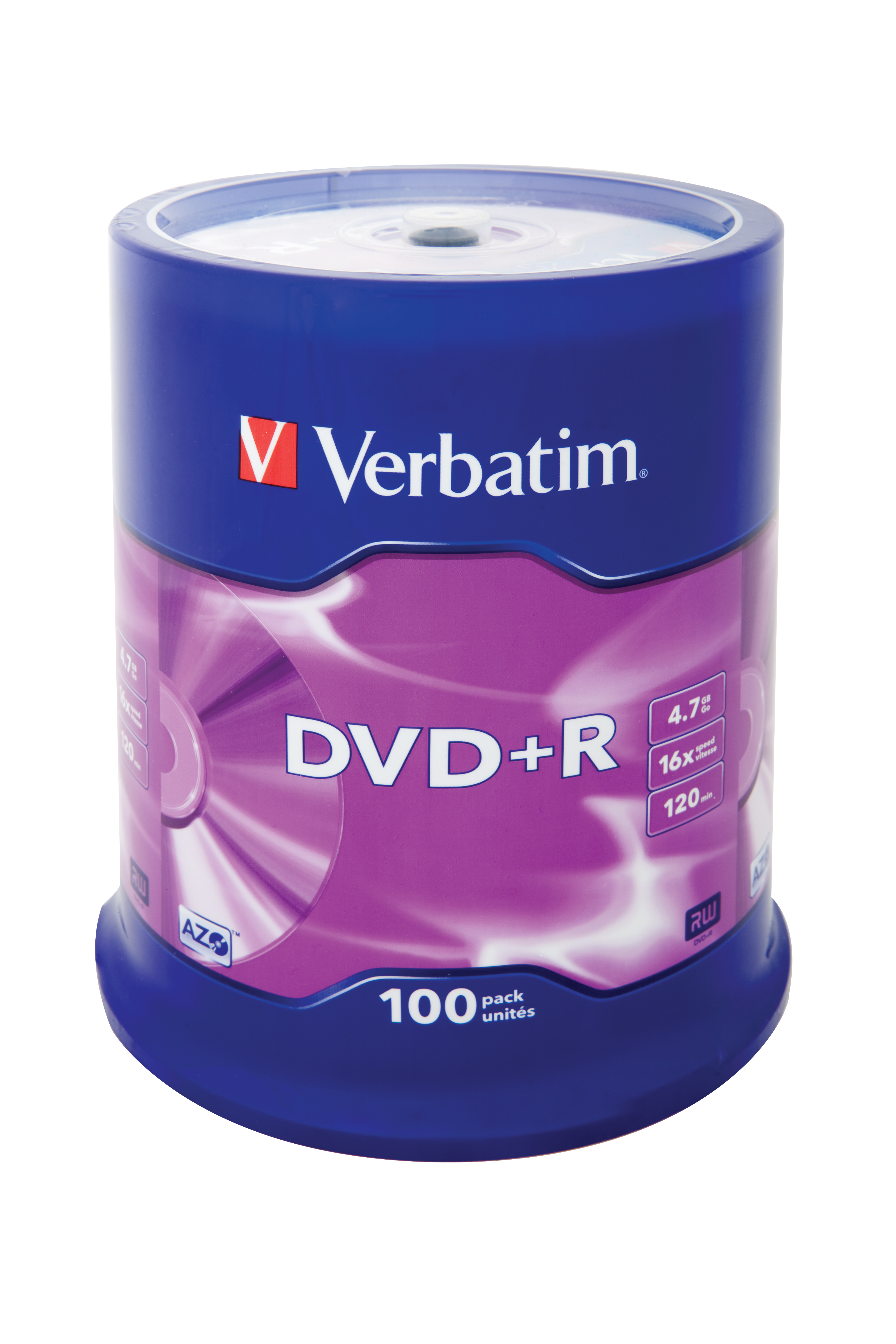 DVD+R Verbatim 4,7GB 100pcs Pack 16x Spindel azo silber retail