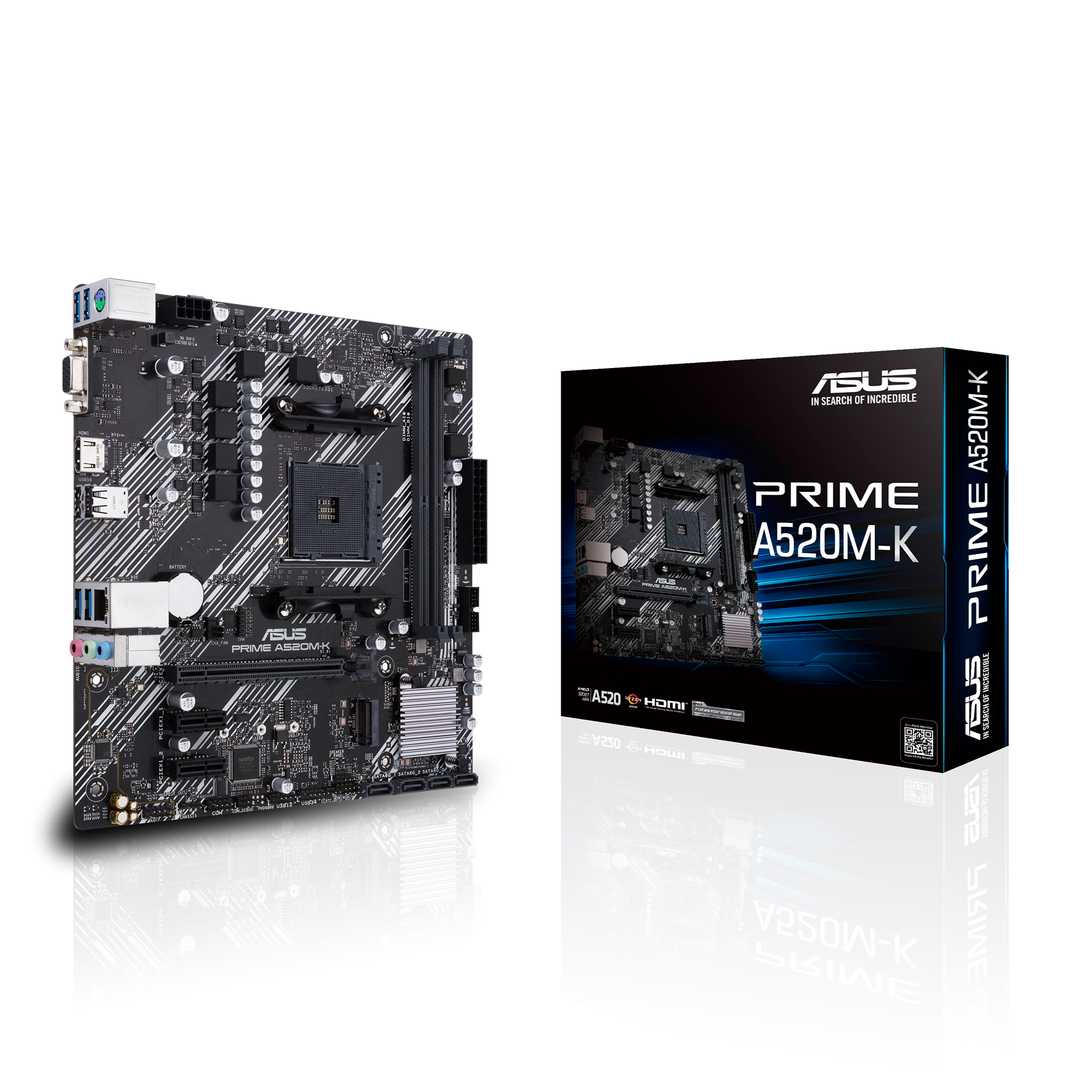 ASUS PRIME A520M-K AMD Socket AM4 for 3rd Gen AMD Ryzen mATX Form Factor DDR4