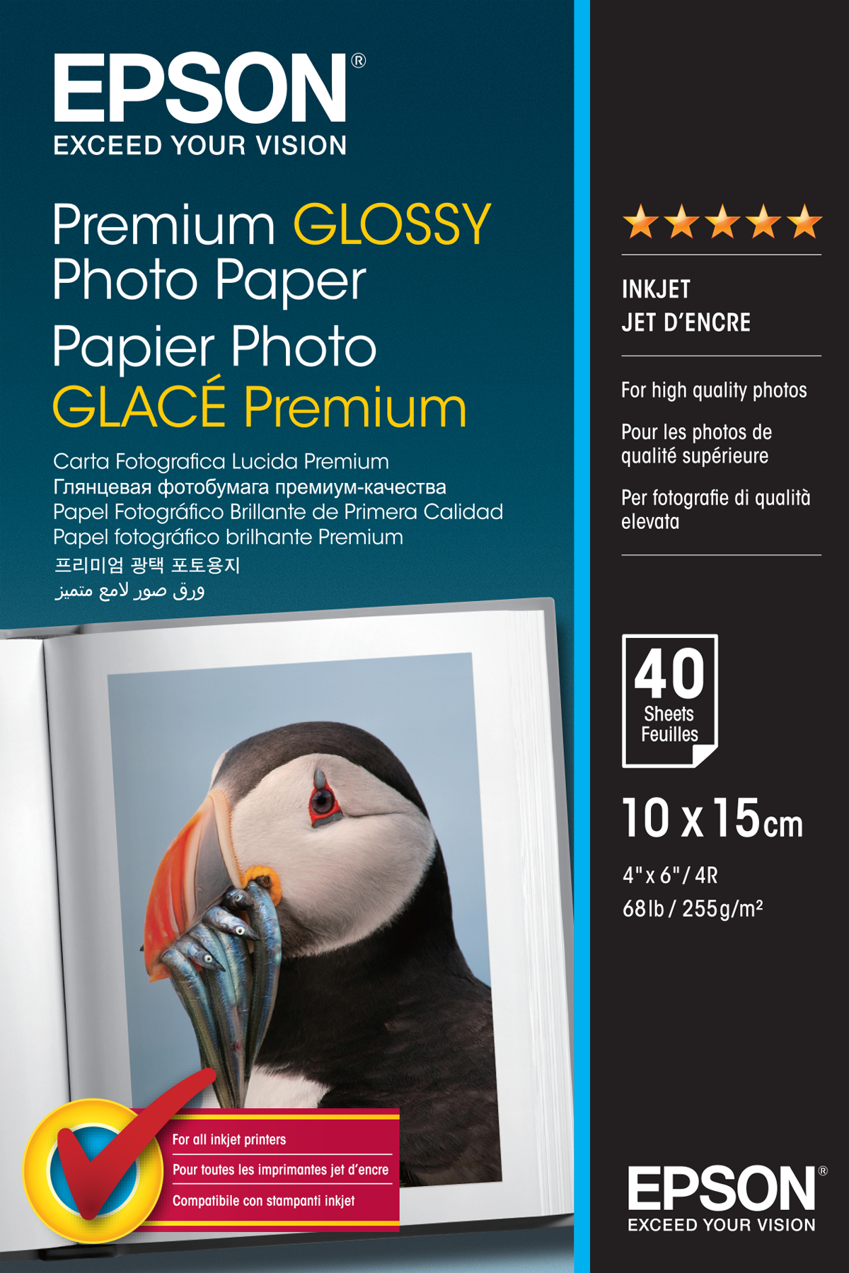 EPSON Fotopapier S042153 10,0 x 15,0 cm hochglänzend 255 g/qm 40 Blatt