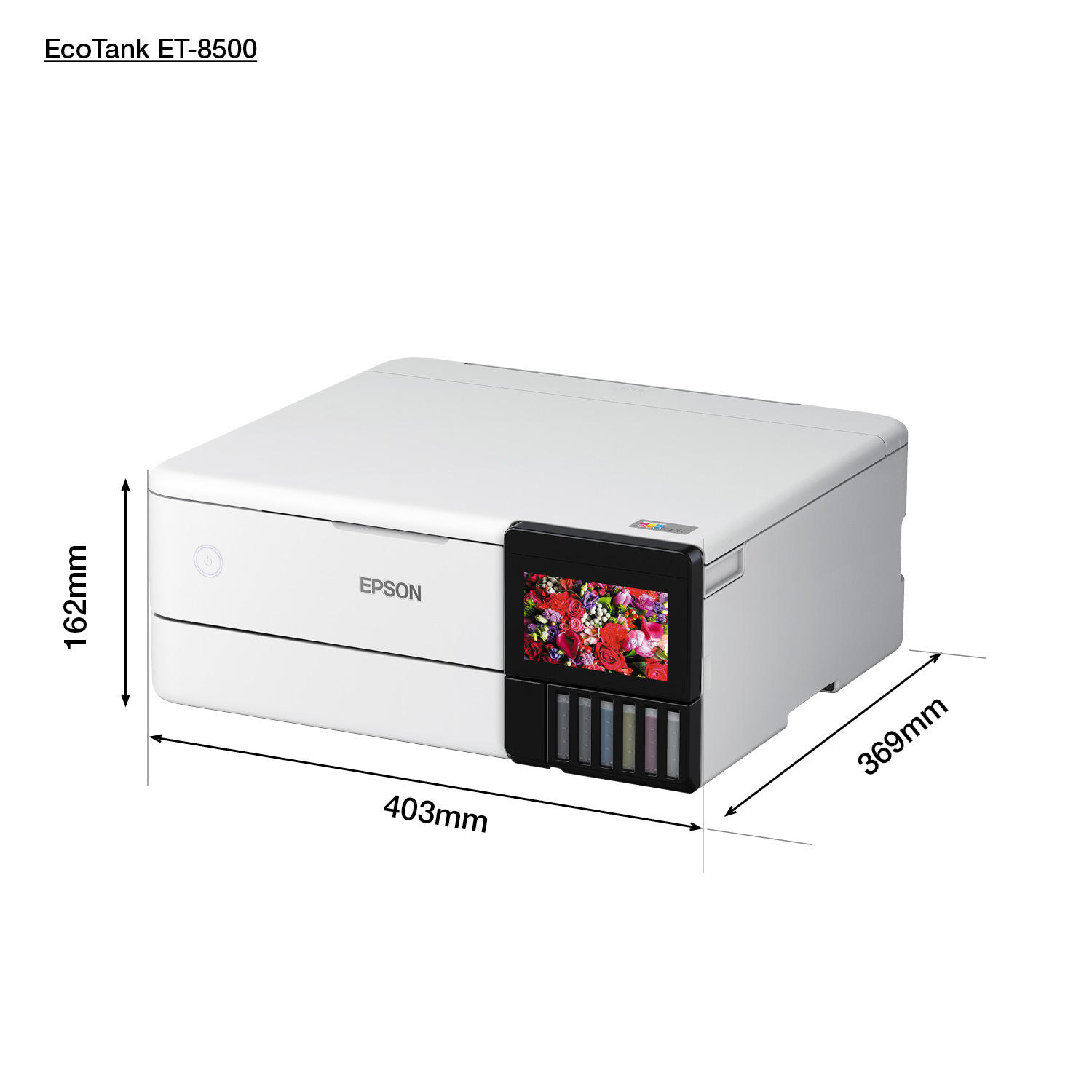 EPSON EcoTank ET-8500 3 in 1 Tintenstrahl-Multifunktionsdrucker weiß