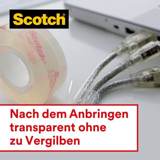 7 + 1 GRATIS: Scotch Crystal Klebefilm kristall-klar 19,0 mm x 33,0 m 7 Rollen + GRATIS 1 Rollen