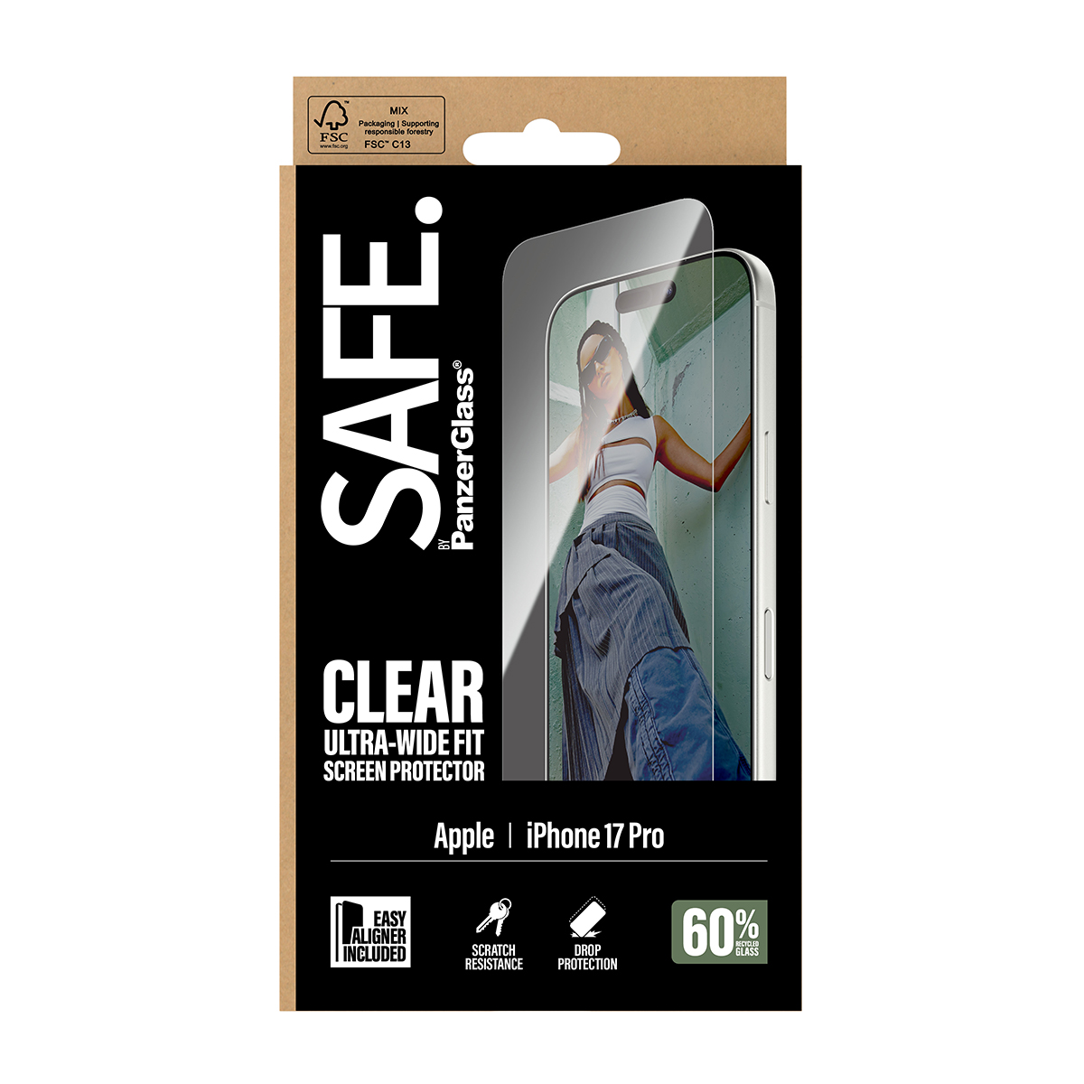 SAFE. BY SCREEN PROTECTOR IPHON ULTRA-WIDE FIT W. EASYALIGNER