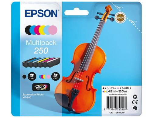 EPSON 250 (Violine) mehrfarbig Druckerpatronen, 6er-Set