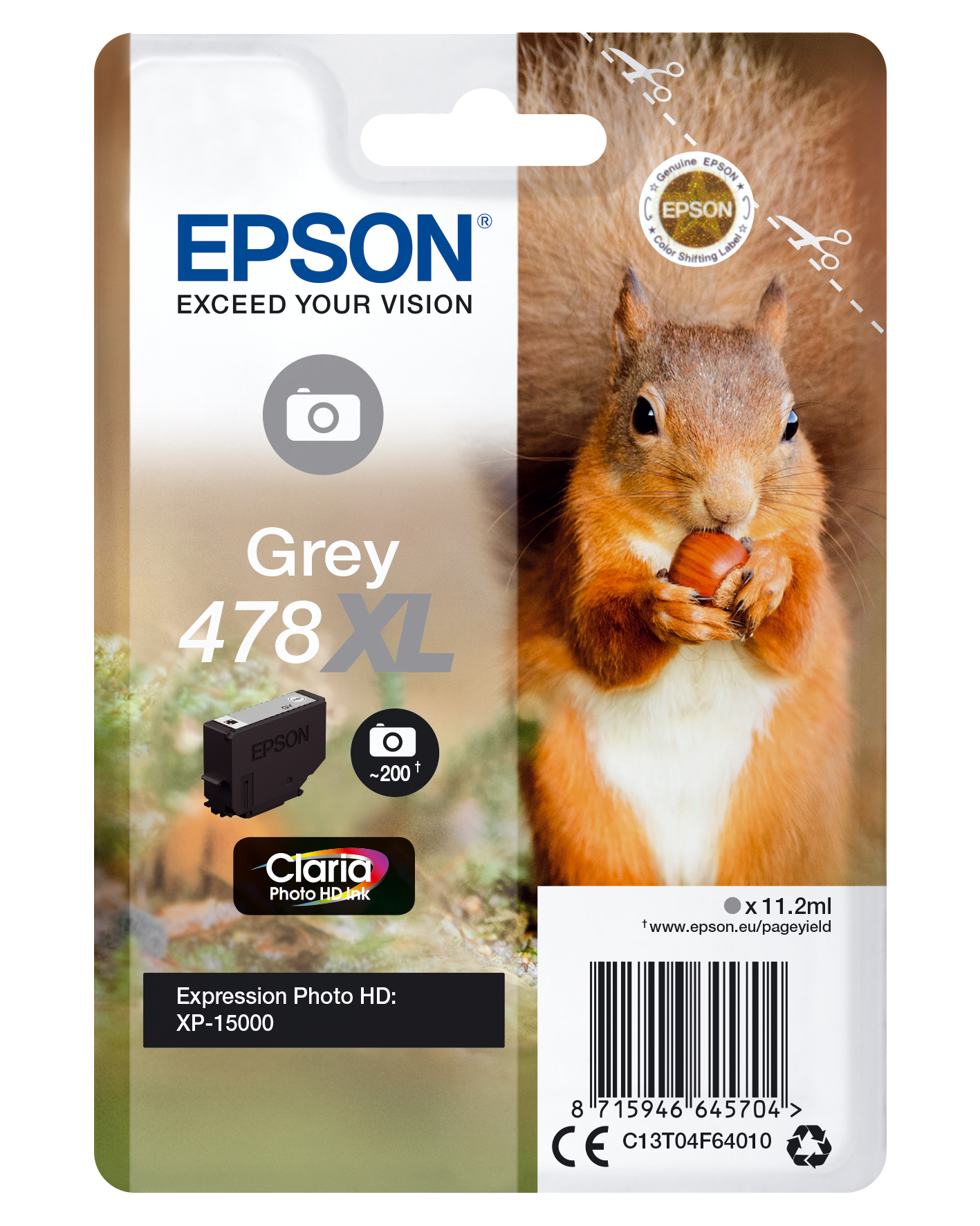 EPSON 478XL/T04F64 (Eichhörnchen) grau Druckerpatrone