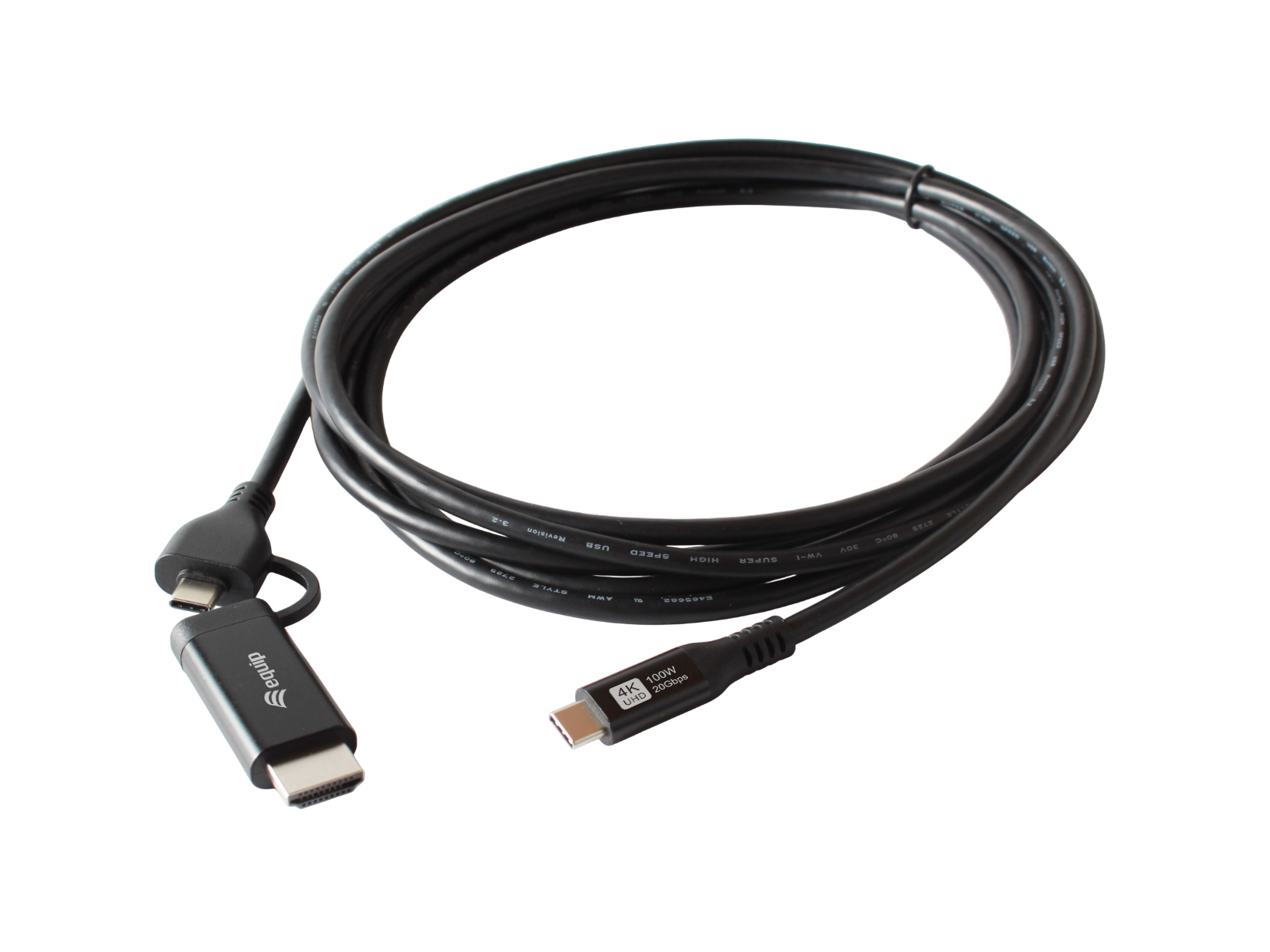 Equip Adapter USB-C->USB-C+HDMI PD100W 4K/ 60Hz 1.00m Alu.