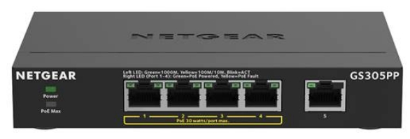 NETGEAR Switch 5-port 10/100/1000 GS305PP-300EUS