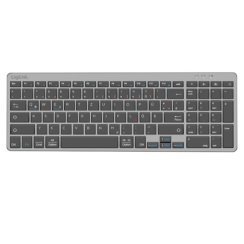 Keyboard & Mouse Logilink wireless grey (ID0215)