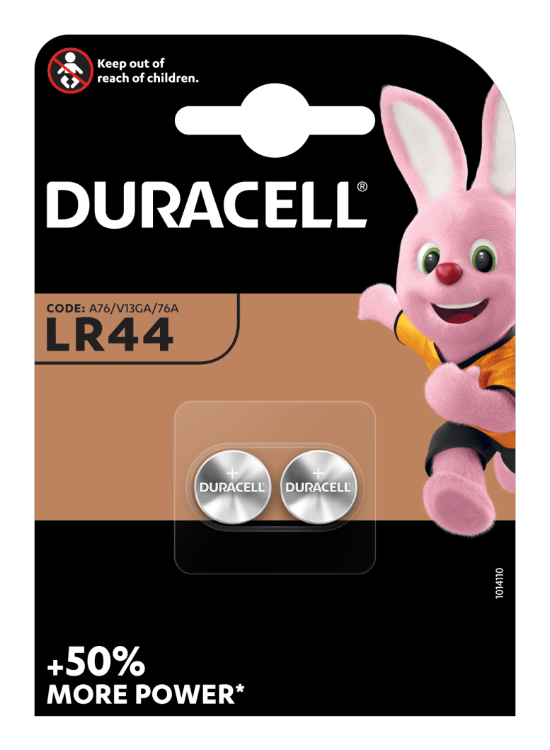 DURACELL Knopfzellen LR44 Alkali-Mangan 1,5 V, 2 St.