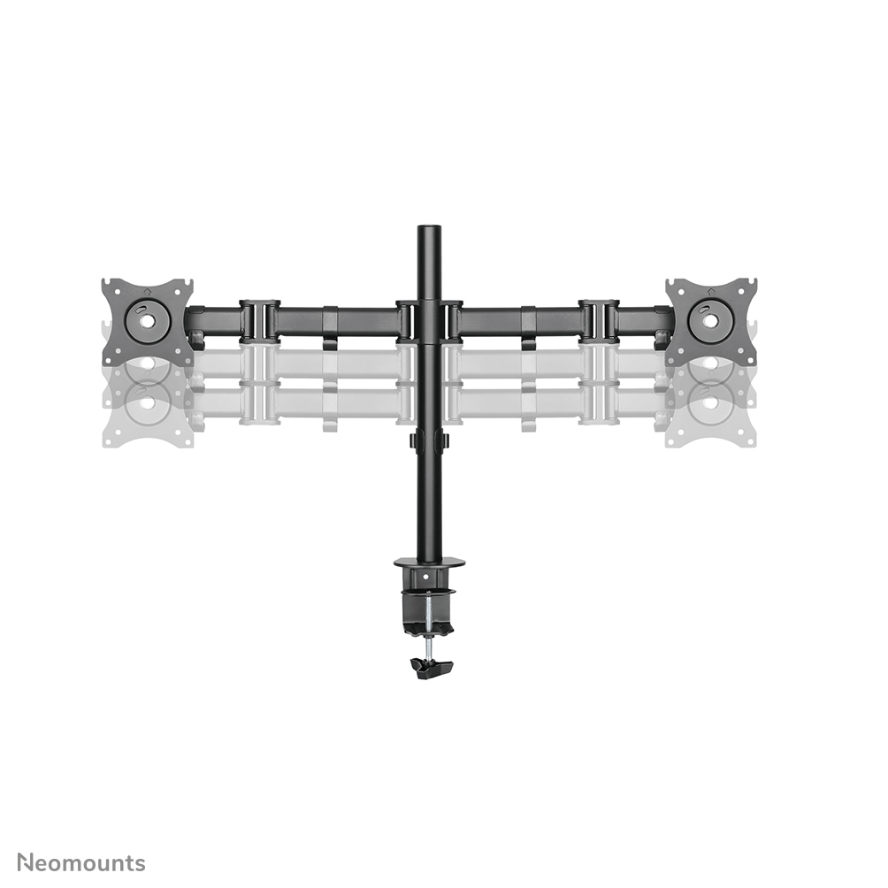 NEOMOUNTS Monitor Dual Deskmount Tischhalter 25-68,6cm 10-27Zoll 2x8kg Höhe 0-40cm Neigen Rotieren Schwenken schwarz