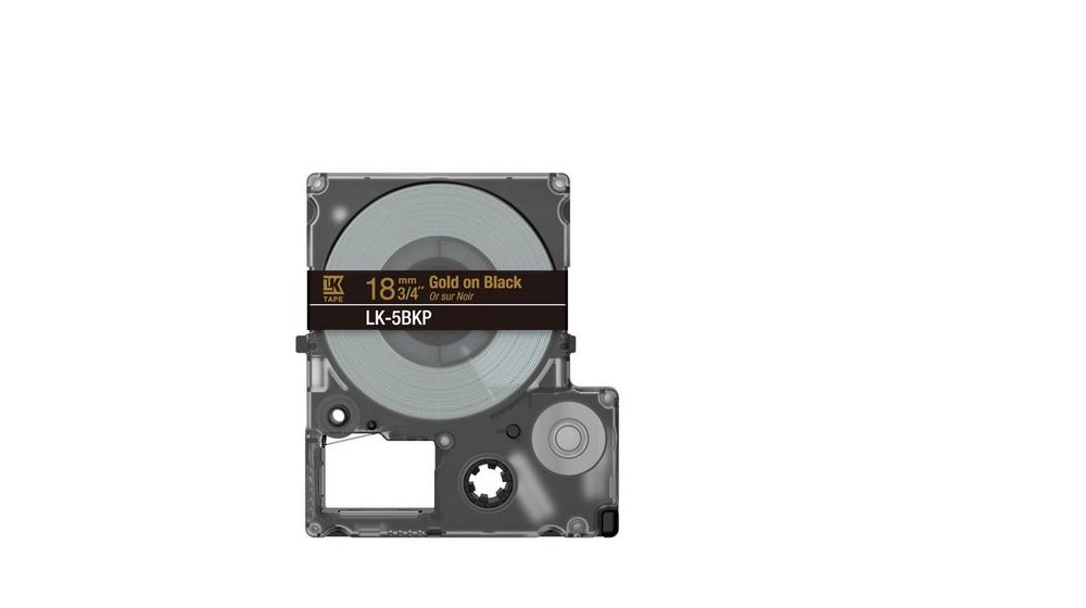 EPSON Schriftband LK LK-5BKP C53S672095, 18 mm, gold auf schwarz, 1 St.