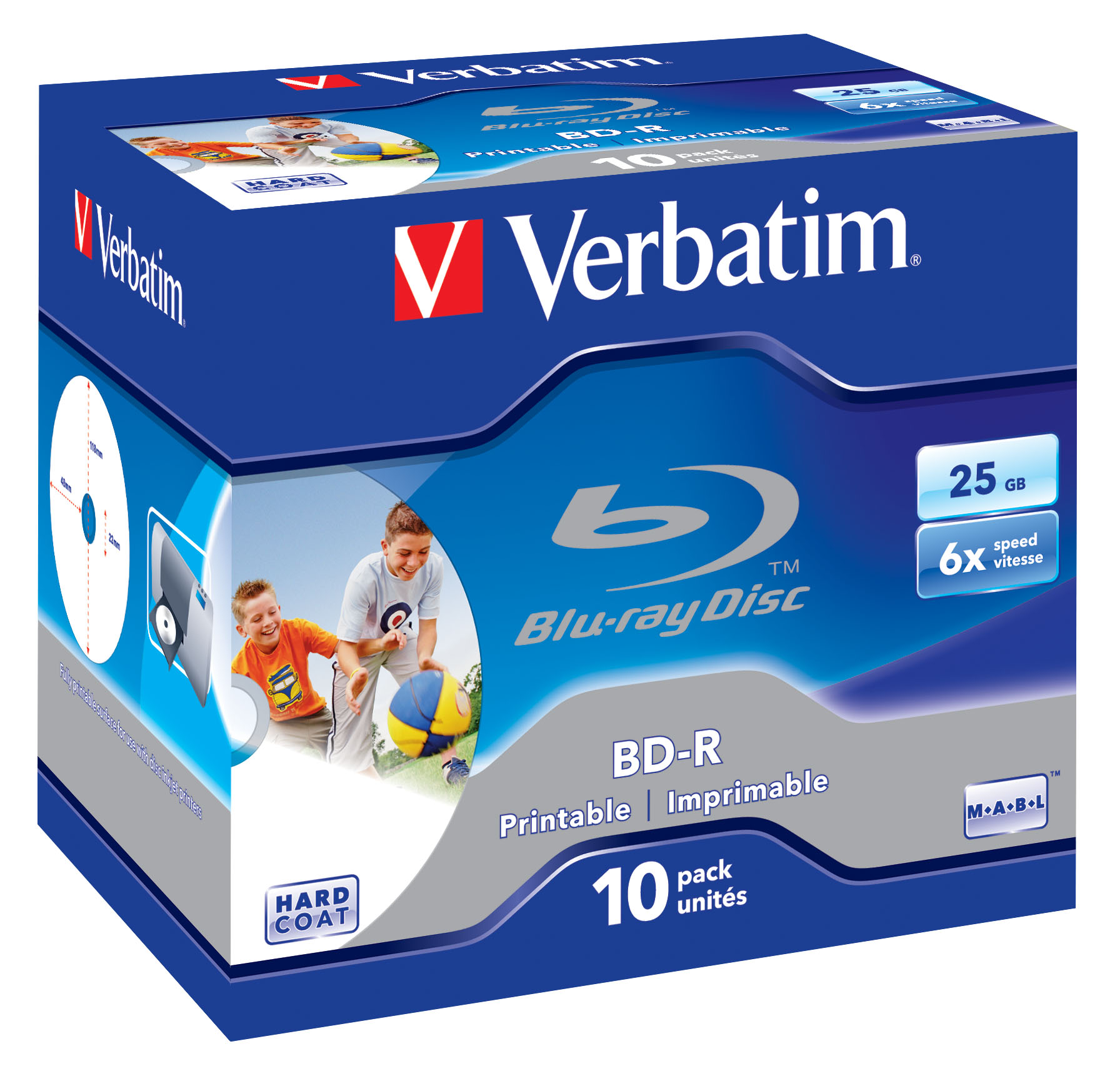 Bluray Verbatim 25GB 10pcs printable Jew.C 6x sing. BD-R