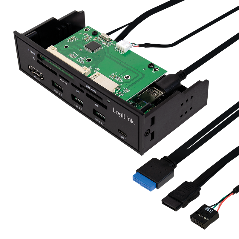 Logilink USB HUB 3.0 mit 6-fach Kartenleser schwarz