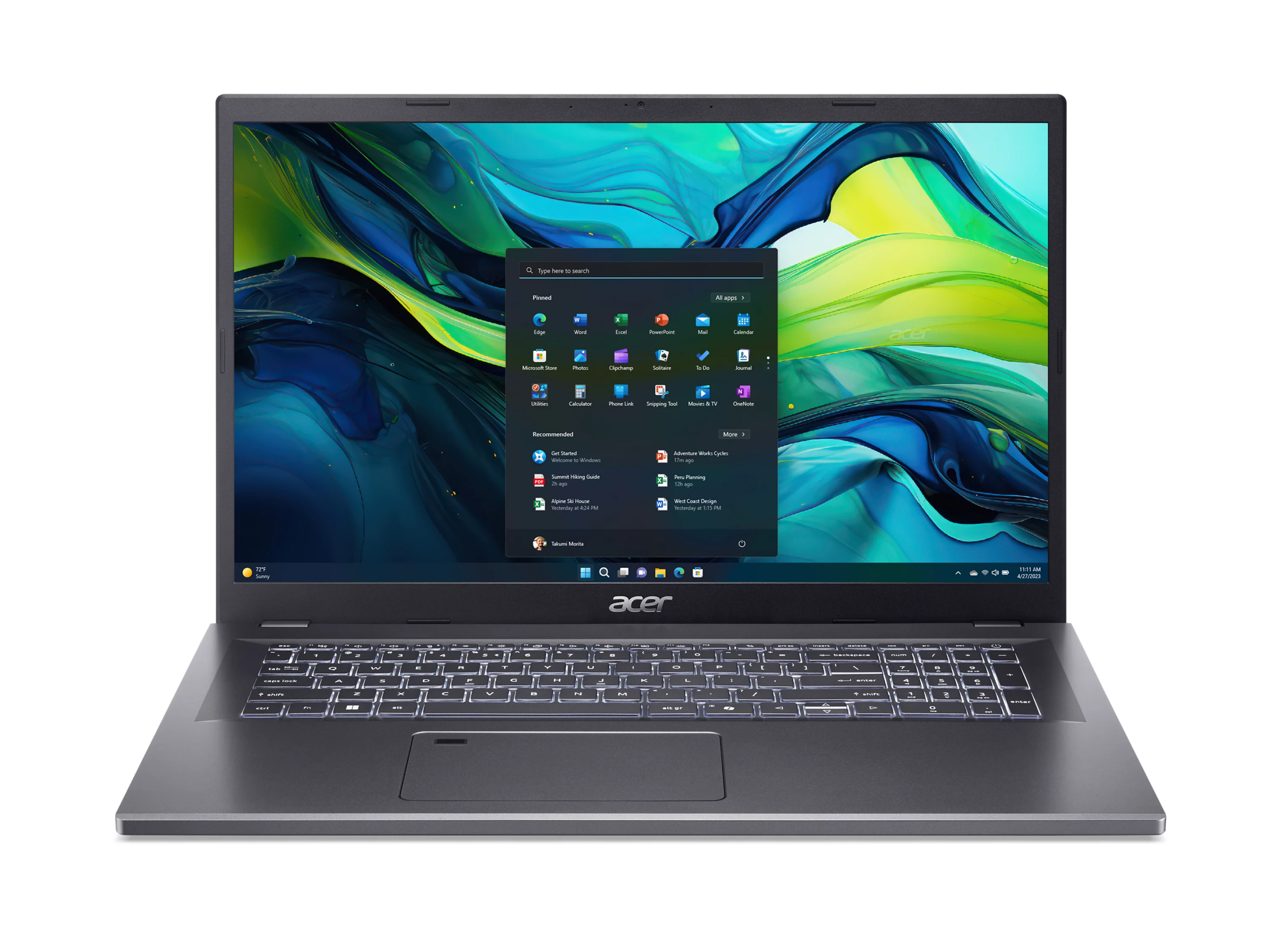 acer Aspire 17 Laptop 43,9 cm (17,3 Zoll), 16 GB RAM, 1 TB SSD, Intel® Core™ 7 150U