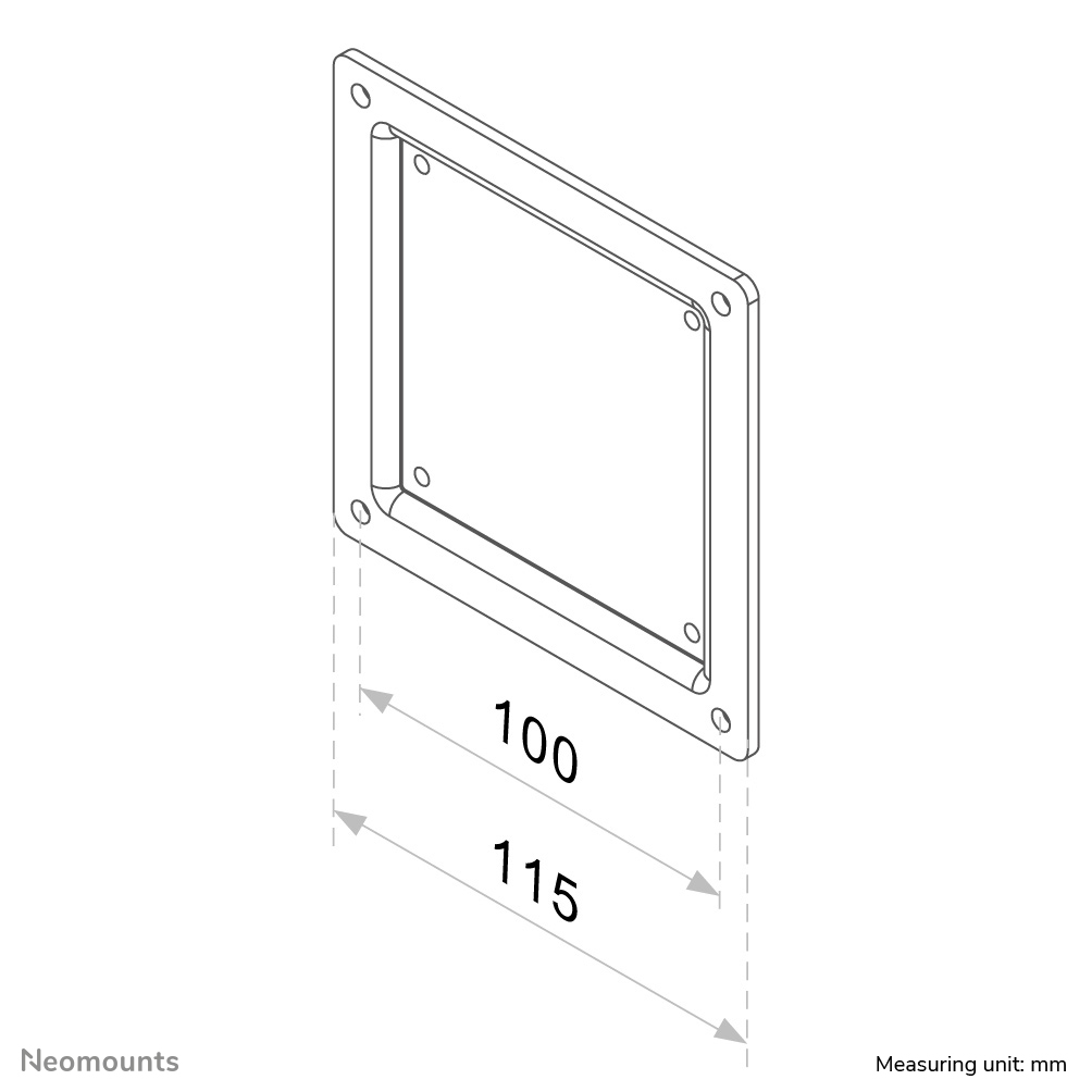 NEOMOUNTS FPMA-VESA100 VESA Adapter Plate für Mount 75x75mm mit Screen bis 30Zoll VESA 100x100mm schwarz