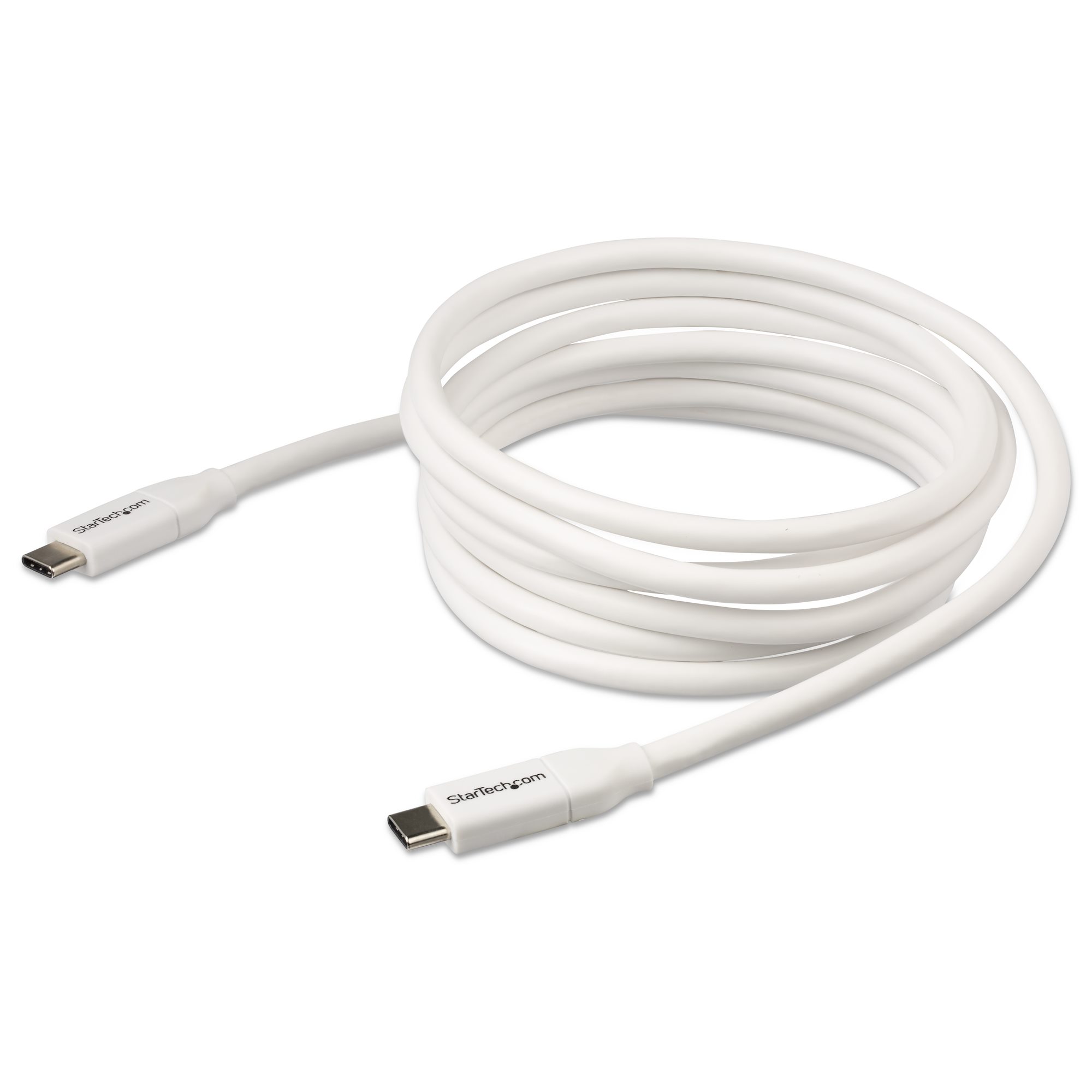 STARTECH.COM USB-C auf USB-C Kabel mit 5A Power Delivery - St/St - Weiss - 2m - USB 2.0 - USB-IF zertifiziert - USB Typ C Kabel