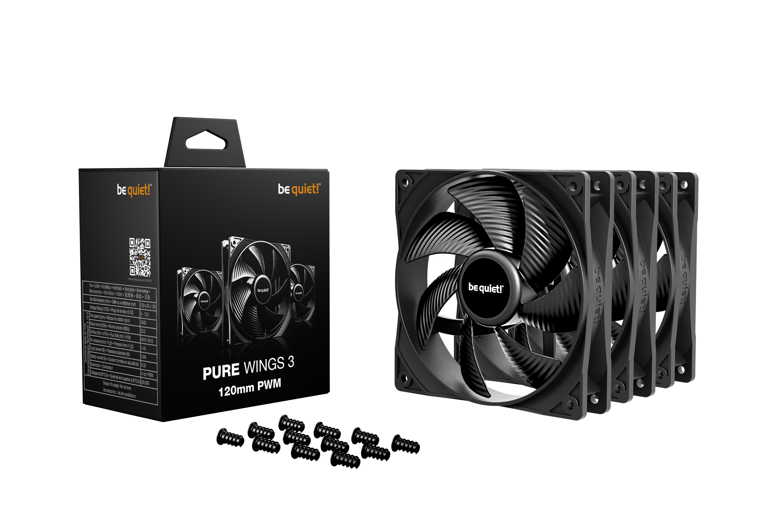 be quiet! Lüfter 120mm Pure Wings 3 PWM 3-Pack