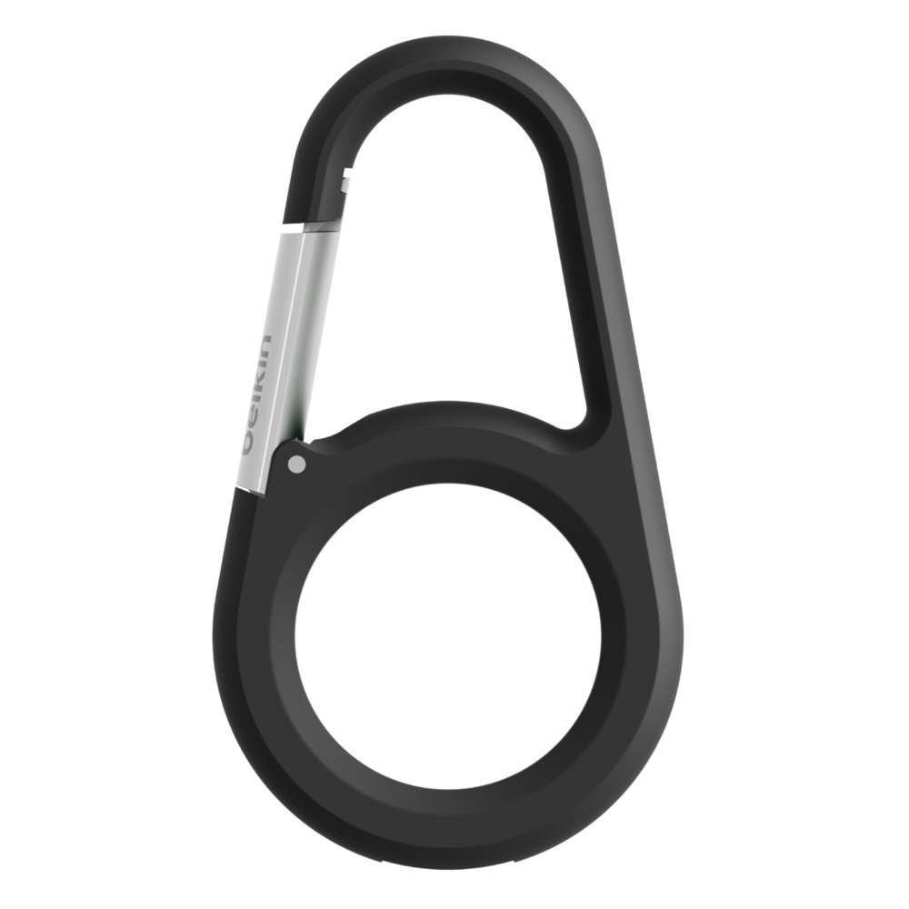 SECURE HOLDER W/ CARABINER F/ APPLE AIRTAG BLACK