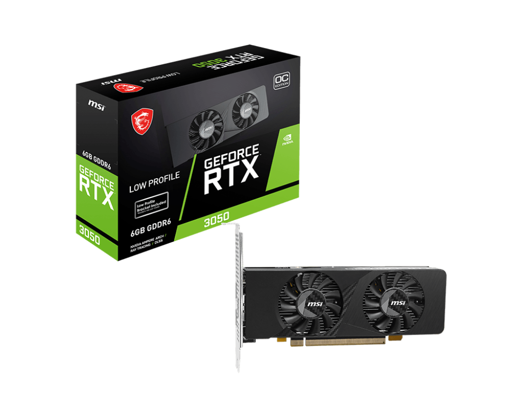 MSI RTX3050 LP E 6G OC 6GB GDDR6 HDMI DVI DP