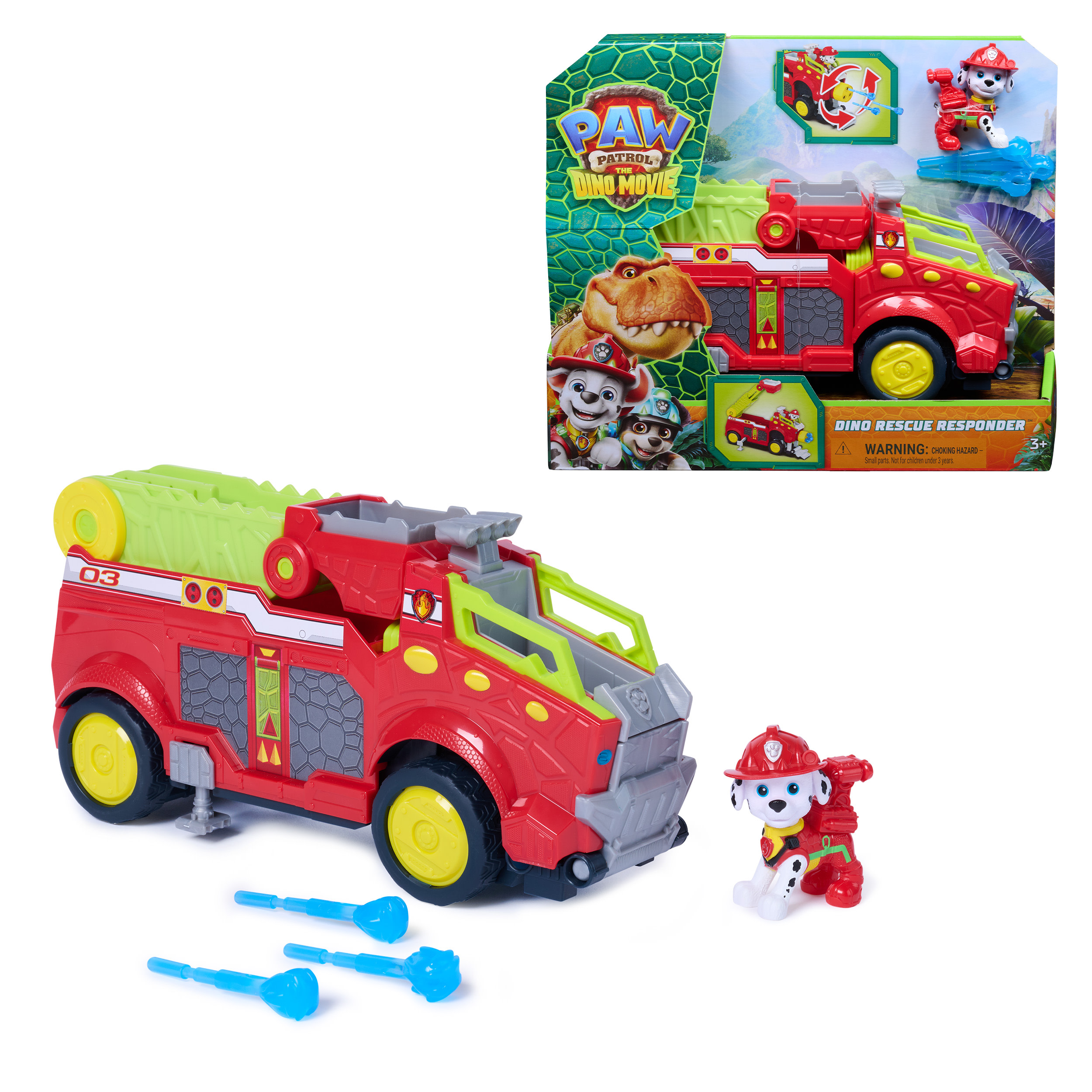 Paw Patrol: Der Dino Film - Marshalls extragroßes Dino-Rettungs-Feuerwehrauto, Spielfahrzeug