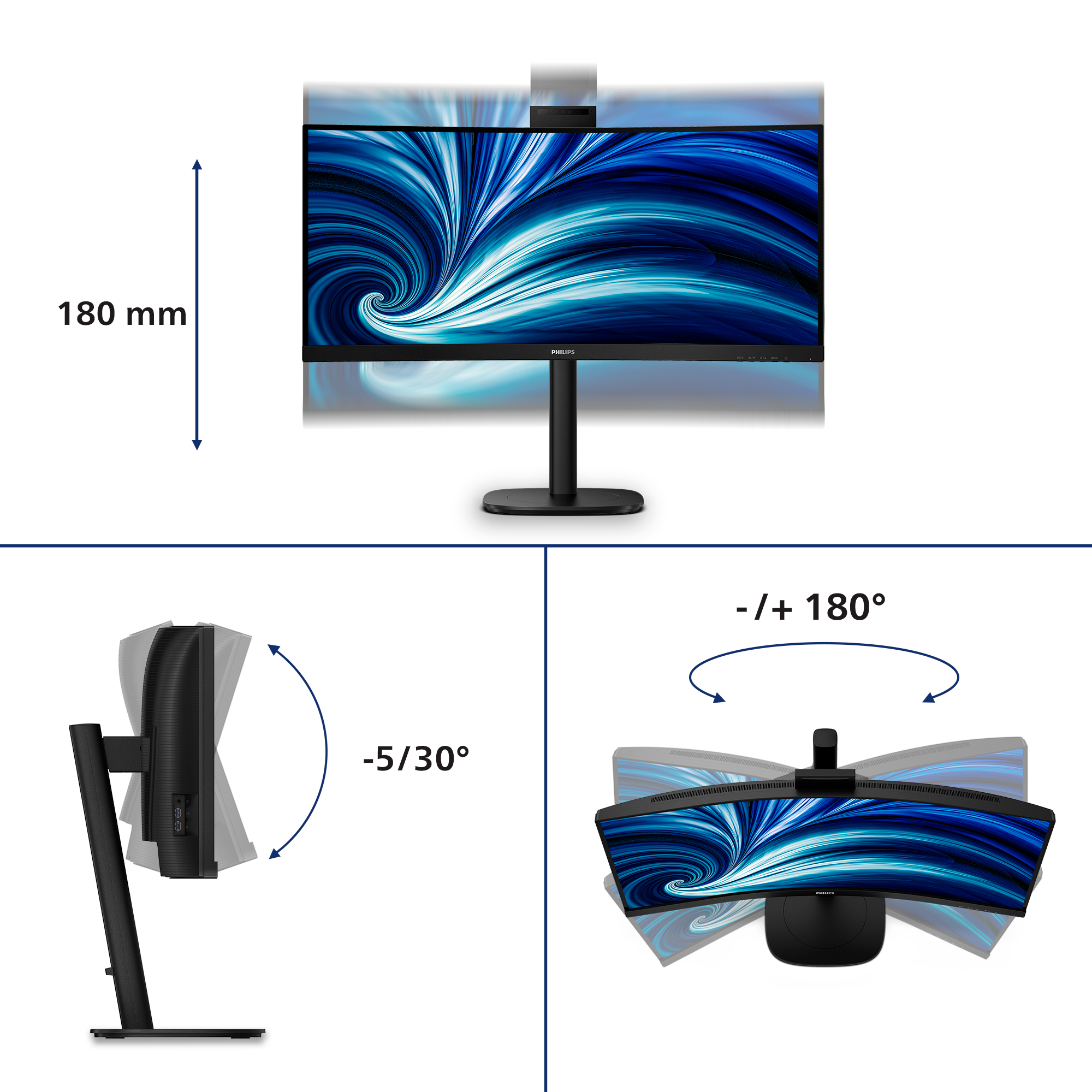 34B2U3600CH 34IN 86.36CM VA 3440X1440120HZ 4 MS 21.9 BLACK