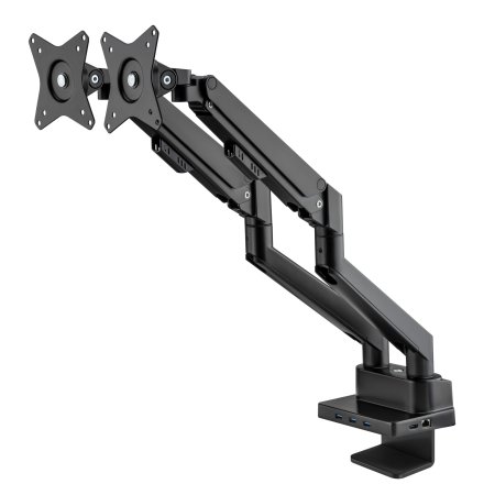 MANHATTAN Alu 2-Monitorhalterung 17-32 + 8-in1-Dockingst.
