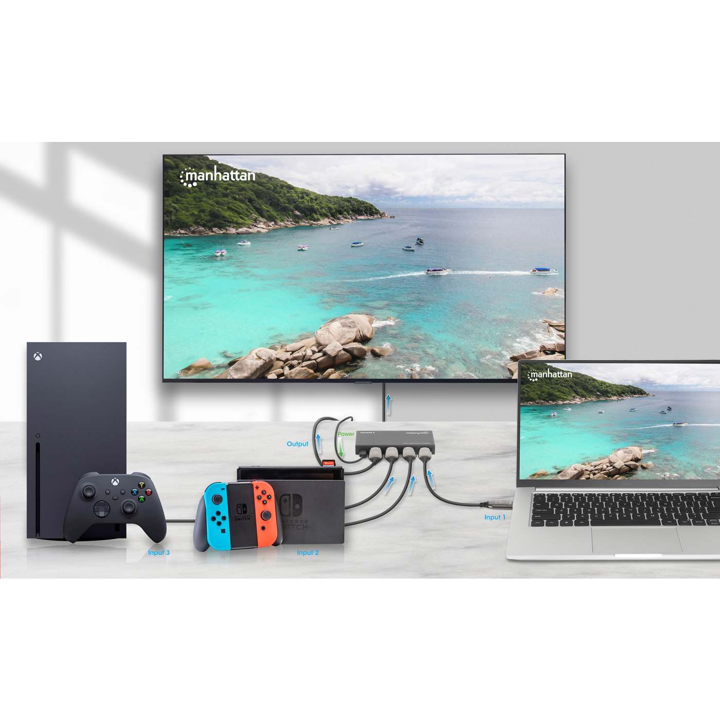 MANHATTAN 4K 60Hz 3-Port HDMI-Switch