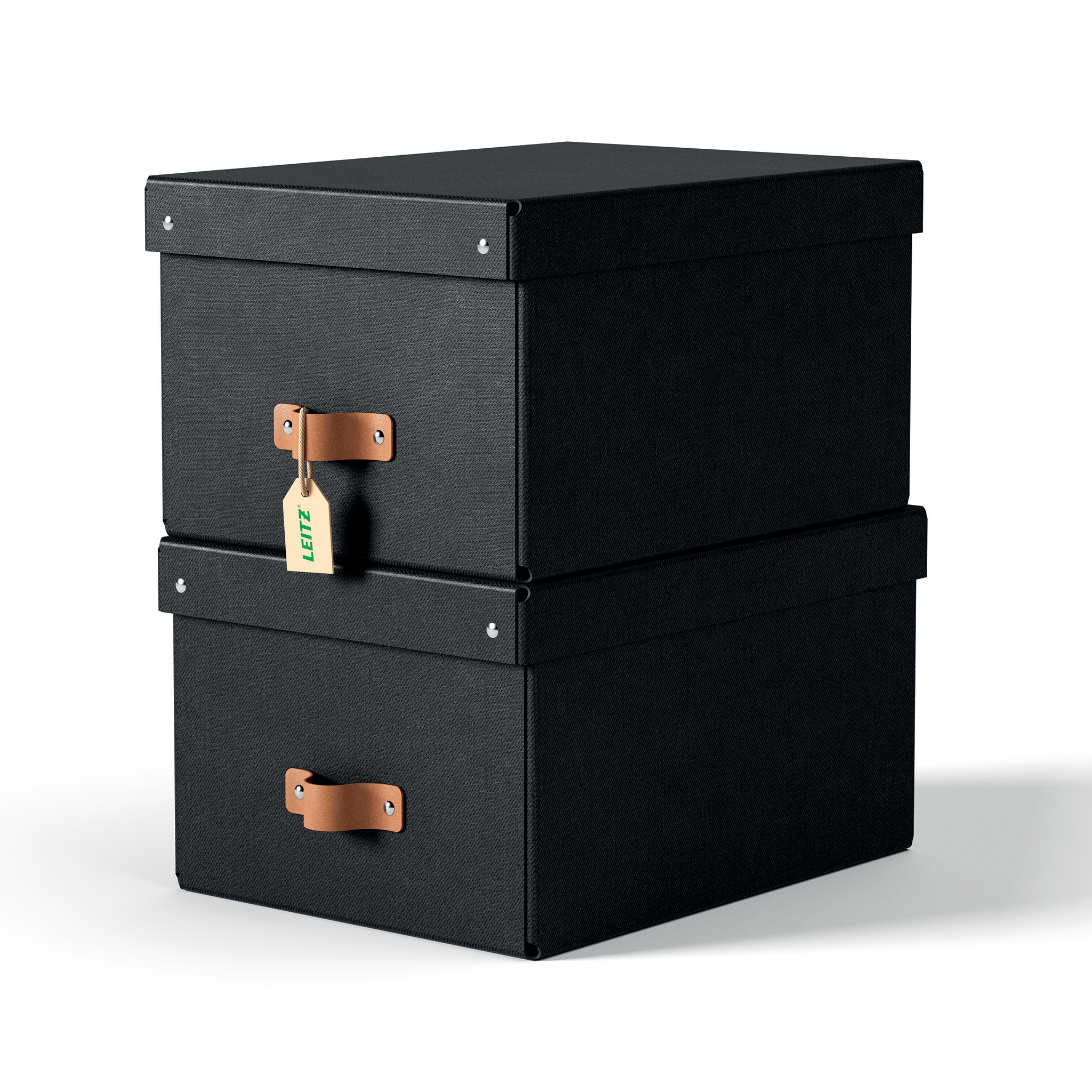 LEITZ Puro Aufbewahrungsboxen 17,0 l schwarz 27,0 x 37,0 x 20,0 cm, 2 St.