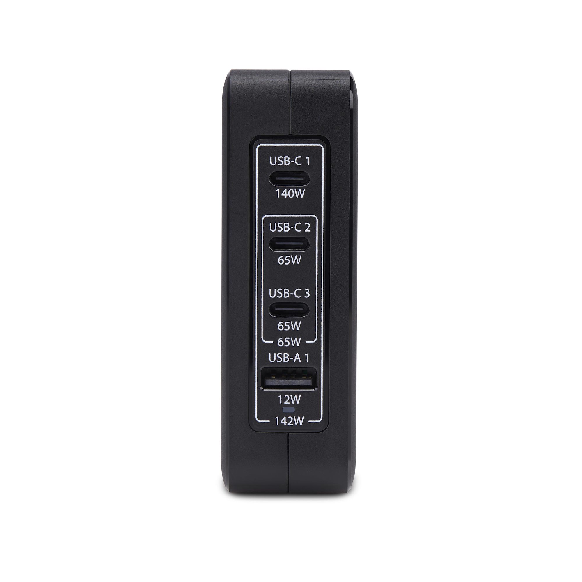 STARTECH.COM 140W USB-C-Wandladegerät 3x USB-C/1x USB-A PD 3.1 Internationaler GaN-Ladegerät fur MacBook/Dell XPS/Inspiron