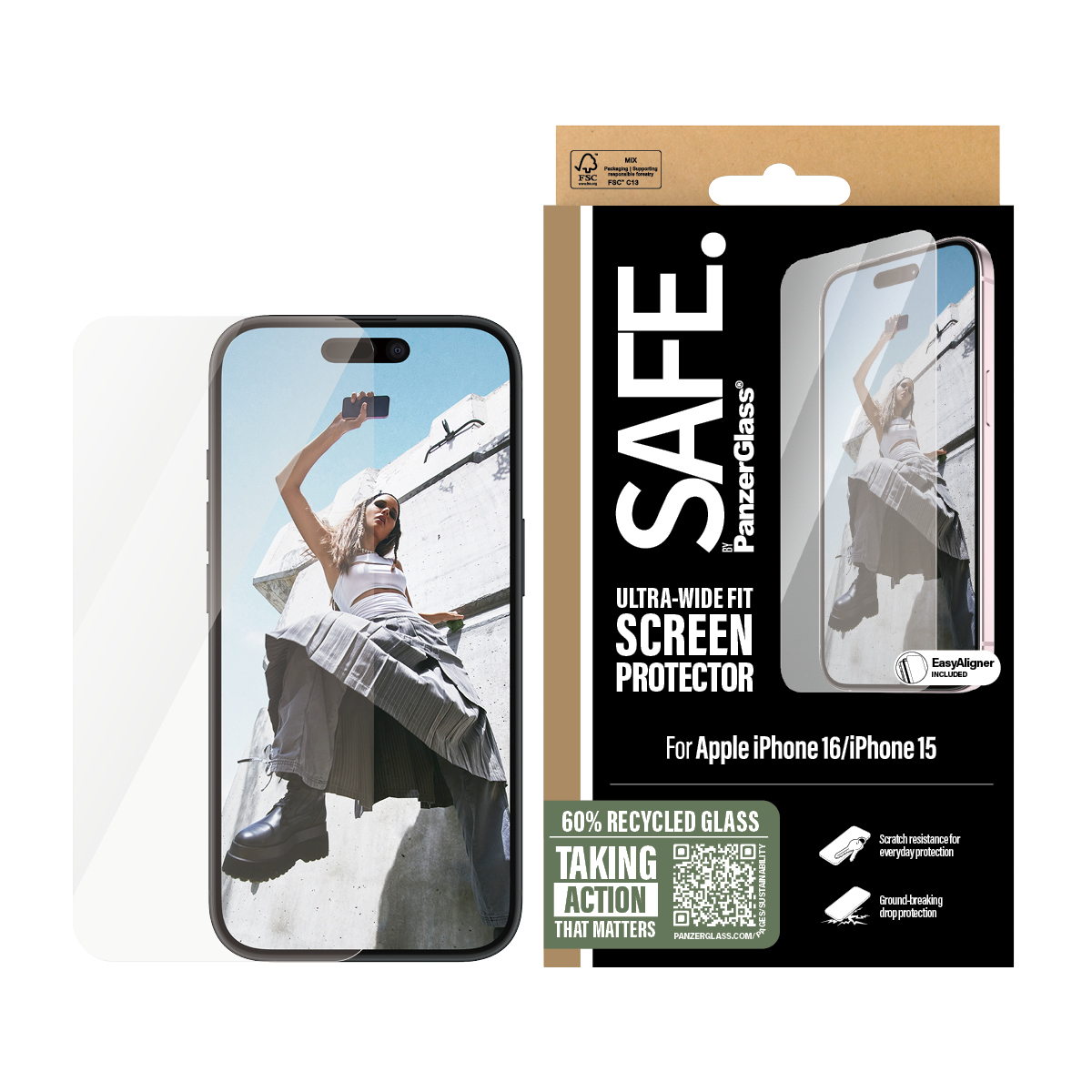 SAFE BY PANZERGLASS SCREEN PROTECTOR IPHONE 16 6.1INCH ULTR