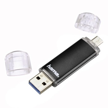 hama USB-Stick Laeta Twin schwarz 64 GB, 1 St.
