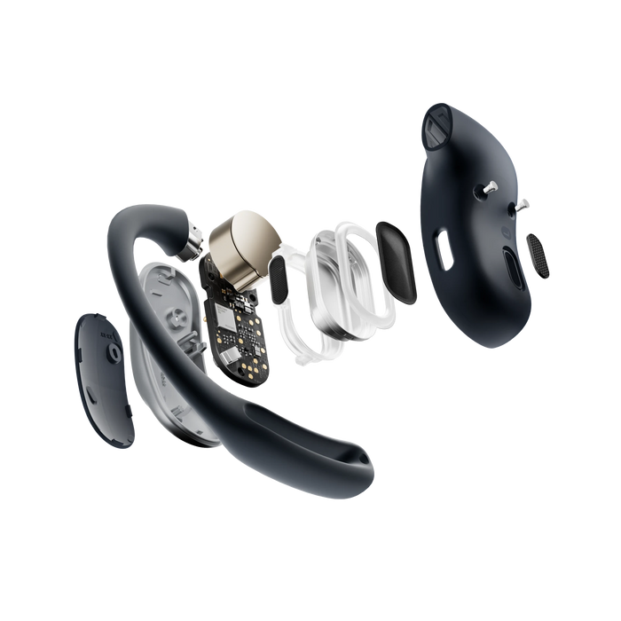 SHOKZ OPENFIT AIR BLACK OPEN-EAR WIRELESS EARBUDS WITH E