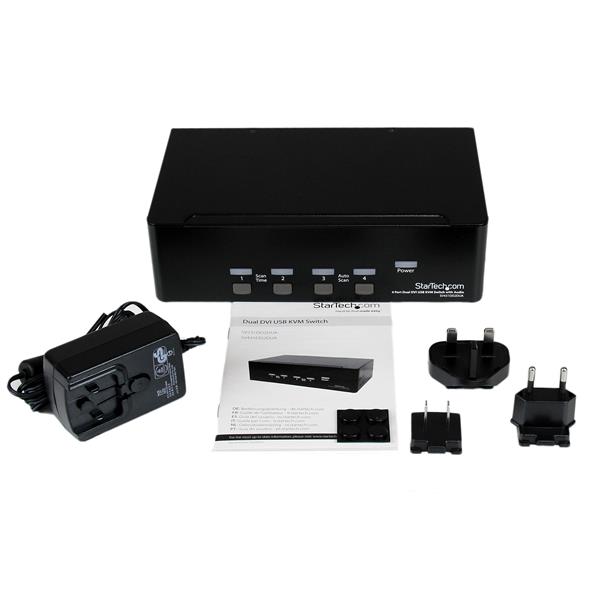 4 PORT DUAL DVI USB KVM SWITCH IN