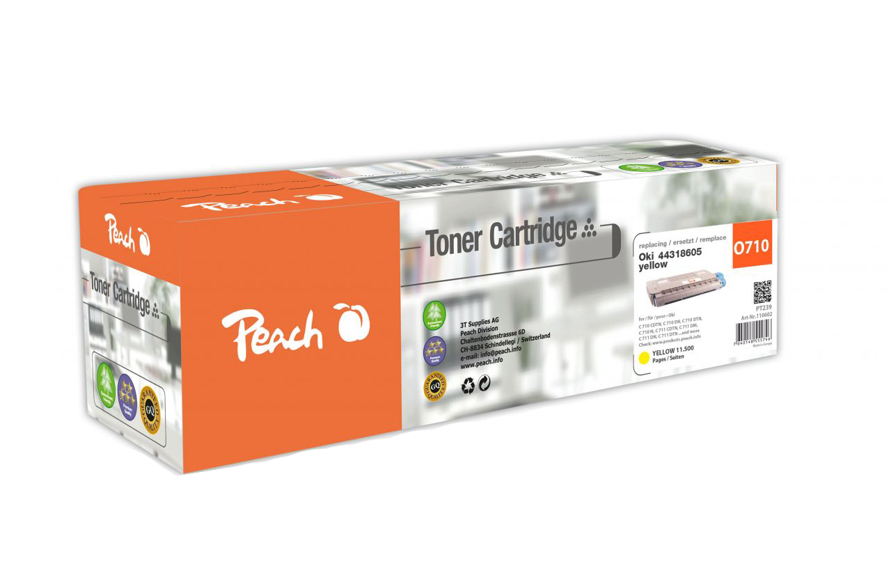 Peach Toner OKI C710/711 yellow 44318605 remanufactured