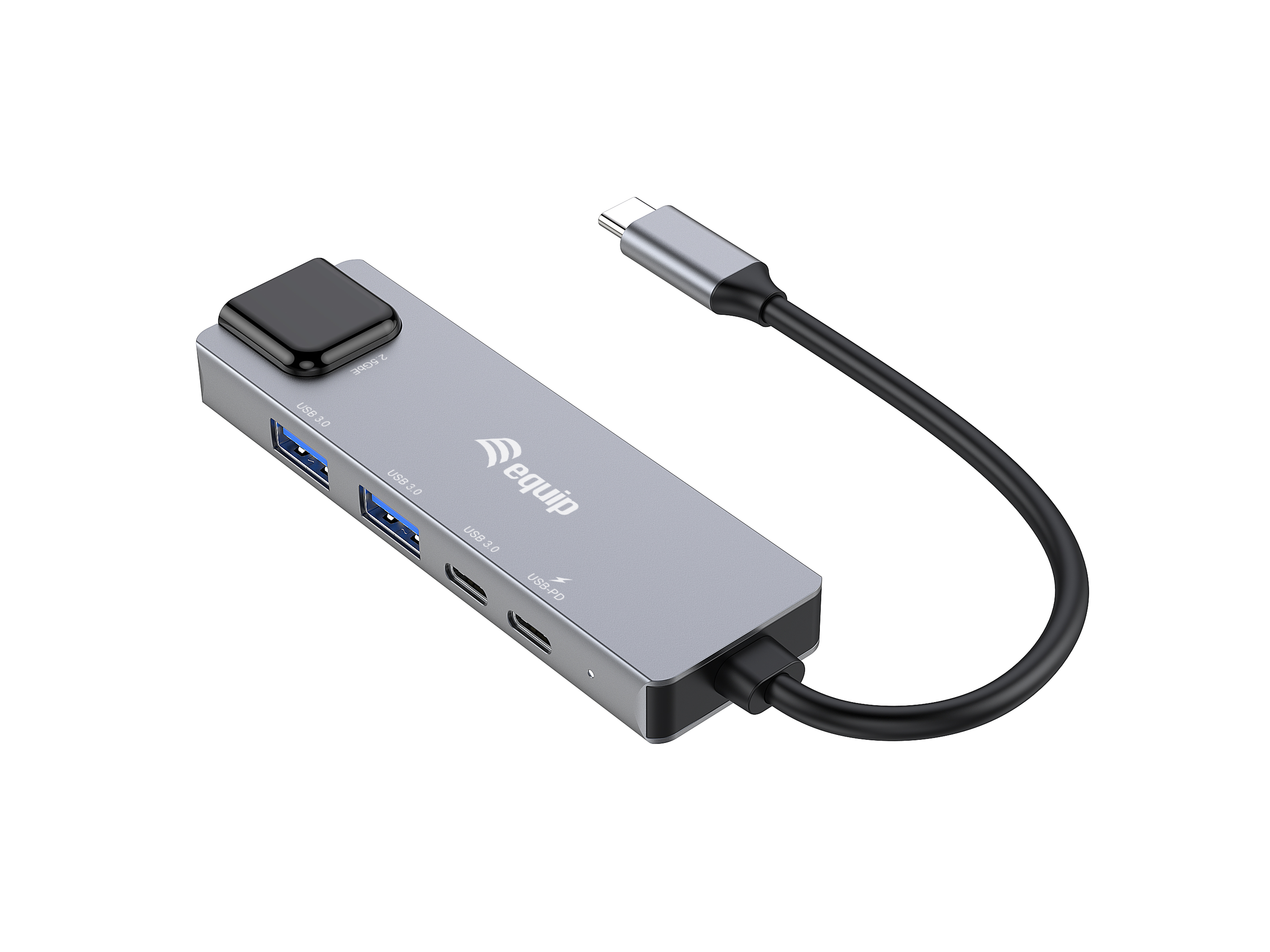 Equip Adapter USB-C->RJ45/2xUSB-A/USB-C/PD 0.25m Alu.