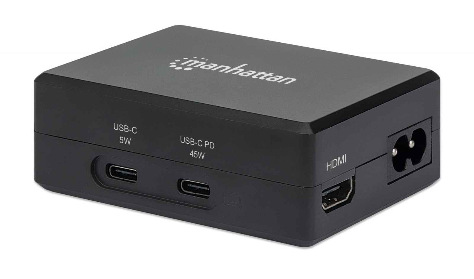 MANHATTAN Smart Video Power Delivery-Ladehub 1x HDMI 1x USB-C PD 45W 1x USB-C 5V/1A 2x USB 3.2 Gen 1 Typ A -Port internes Netzteil