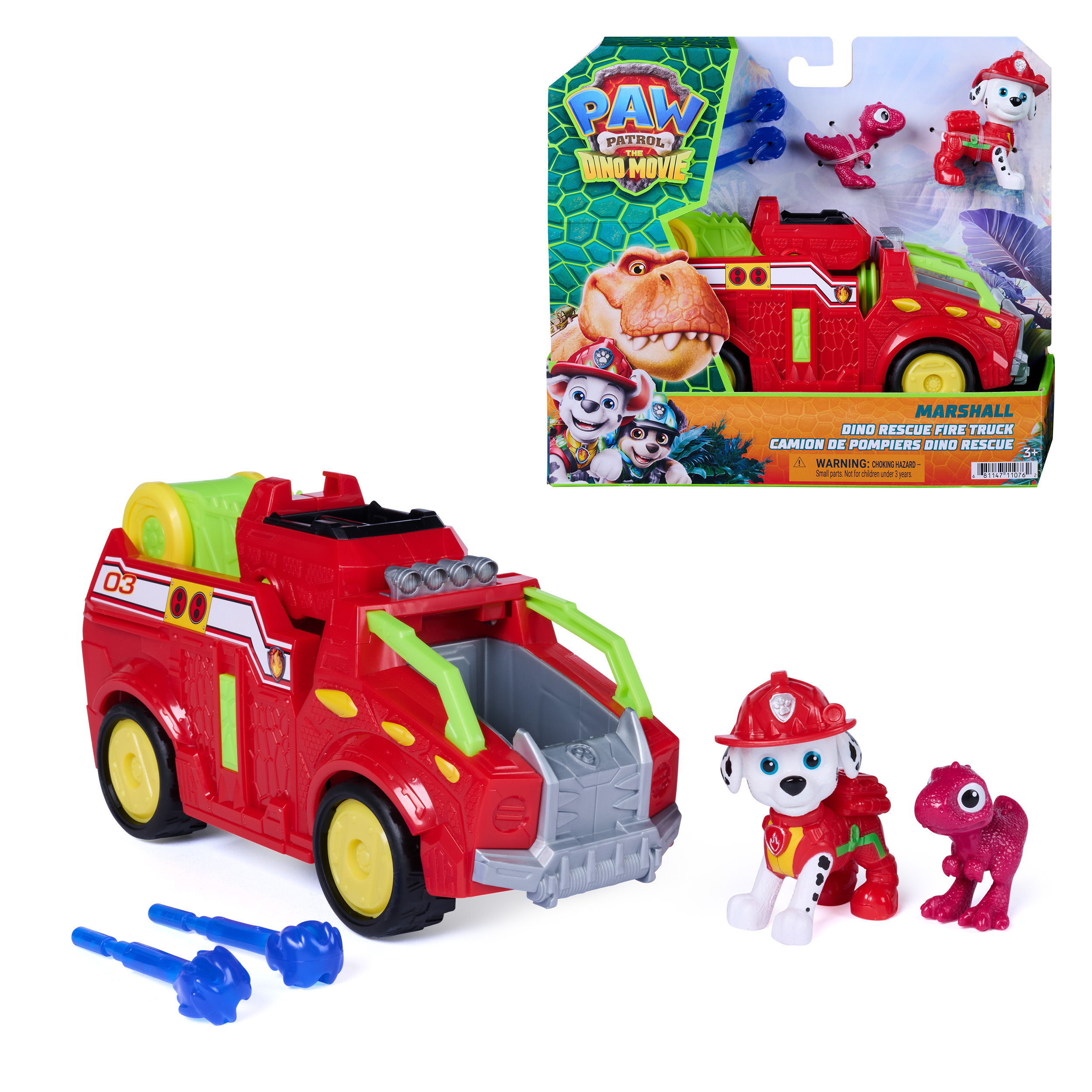 Paw Patrol: Der Dino Film - Marshalls Dino-Feuerwehrauto, Spielfahrzeug