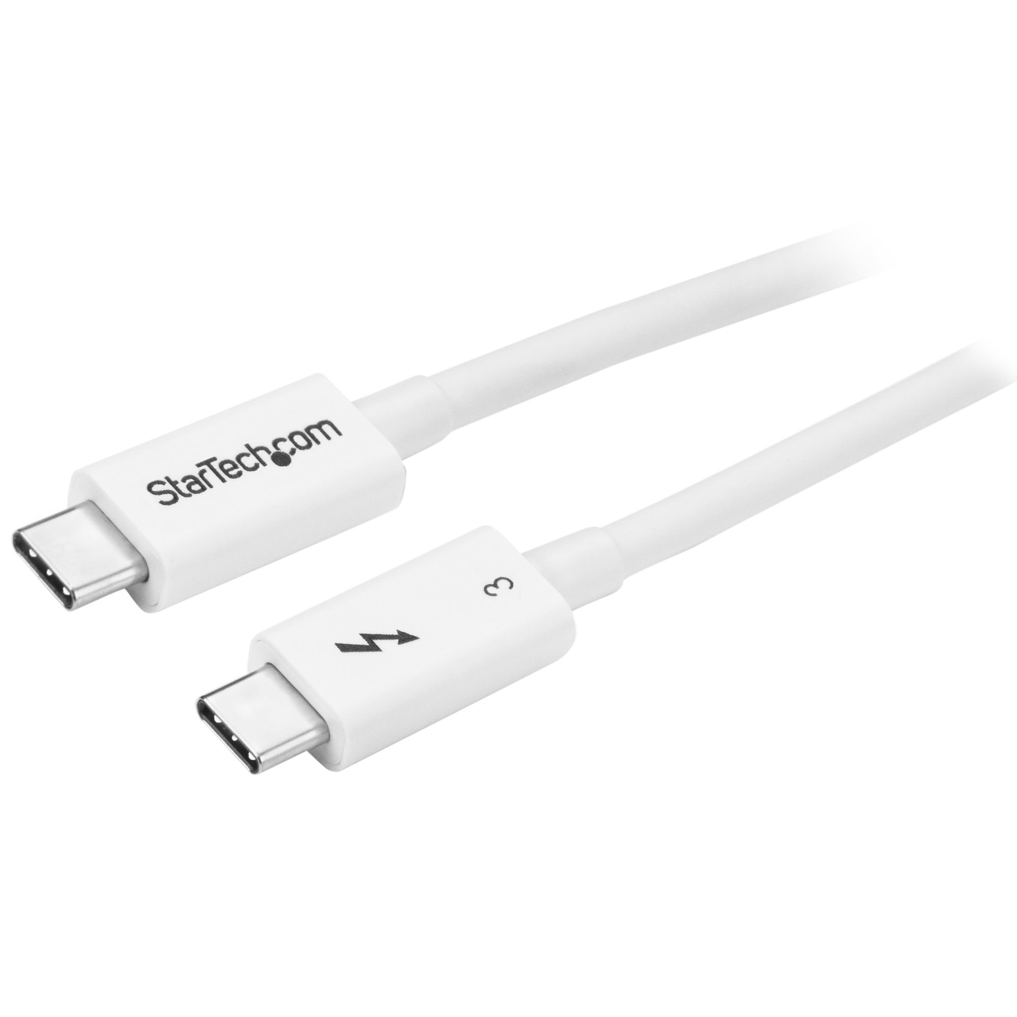 STARTECH.COM Thunderbolt 3 Cable - 40Gbps - 0.5m - White - Thunderbolt USB and DisplayPort Compatible