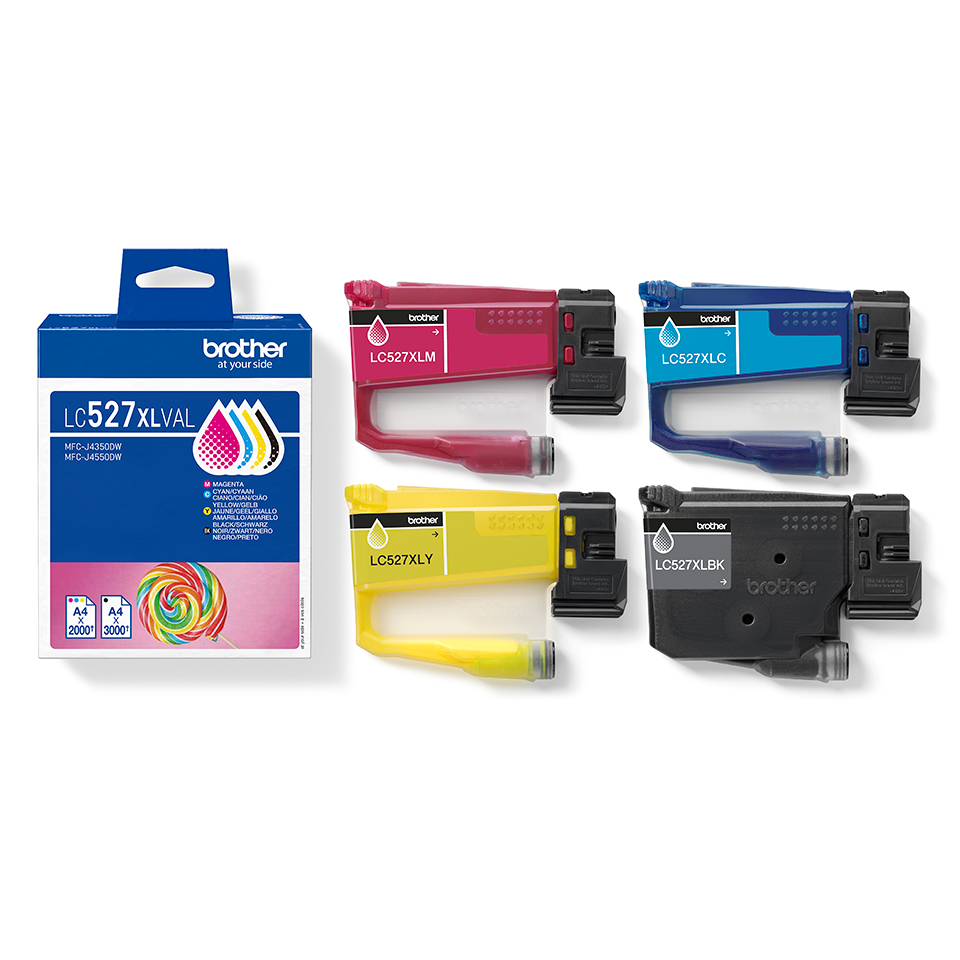 brother LC-527XLVAL schwarz, cyan, magenta, gelb Druckerpatronen, 4er-Set