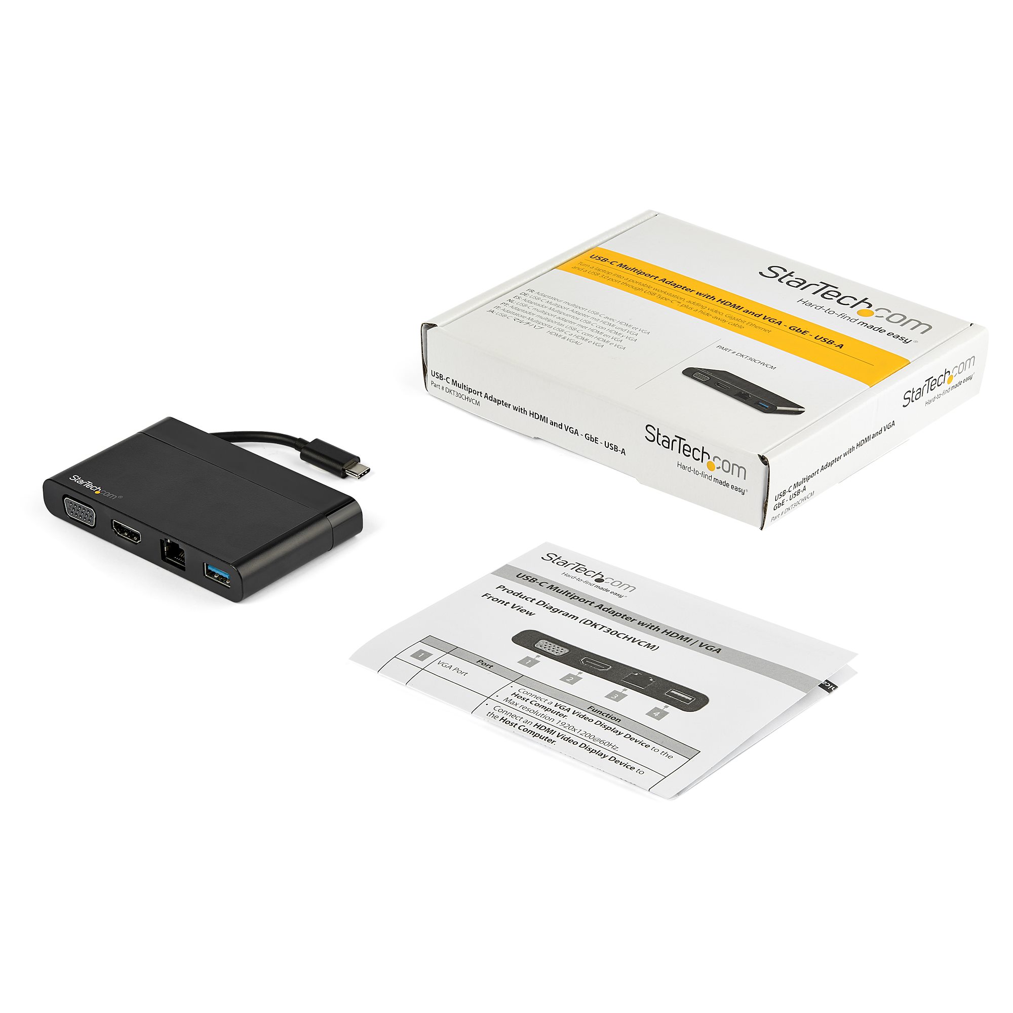 USB-C ADAPTER WITH HDMI + VGA .