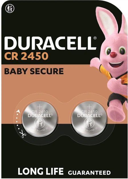 DURACELL Knopfzellen CR2450 Lithium 3,0 V, 2 St.