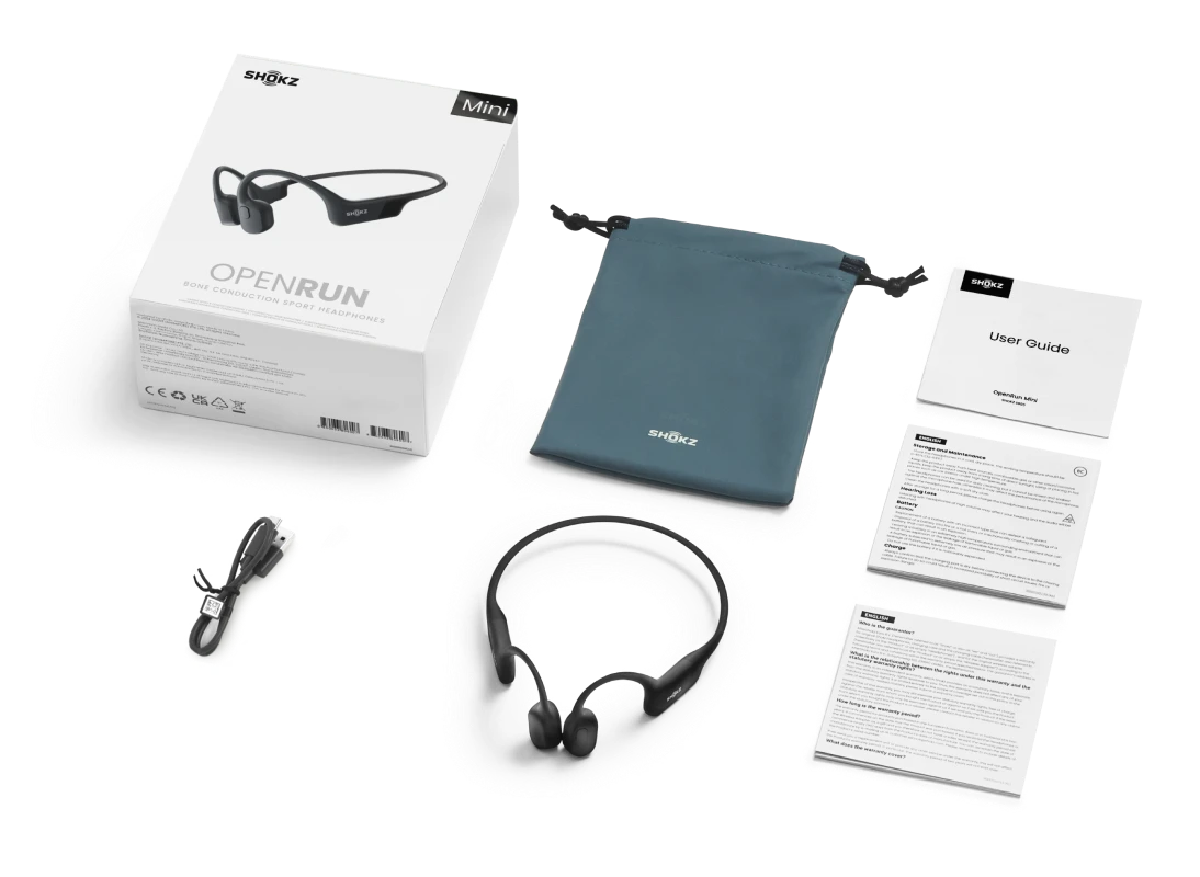 SHOKZ OPENRUN MINI BLACK OPEN-EAR SPORTS HEADSET SUITABLE