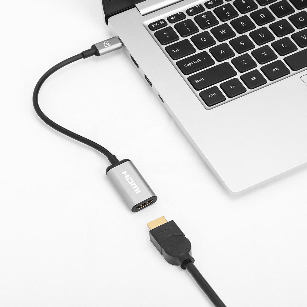 MANHATTAN 4K@60Hz USB 3.2 Typ C auf HDMI-Adapter 15cm Kabel