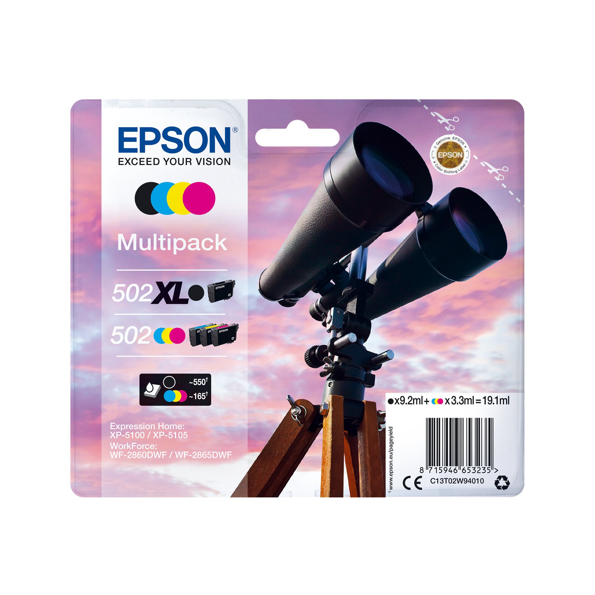 EPSON 1LB Multipack 4-colours 502 XL Black/Std. CMY