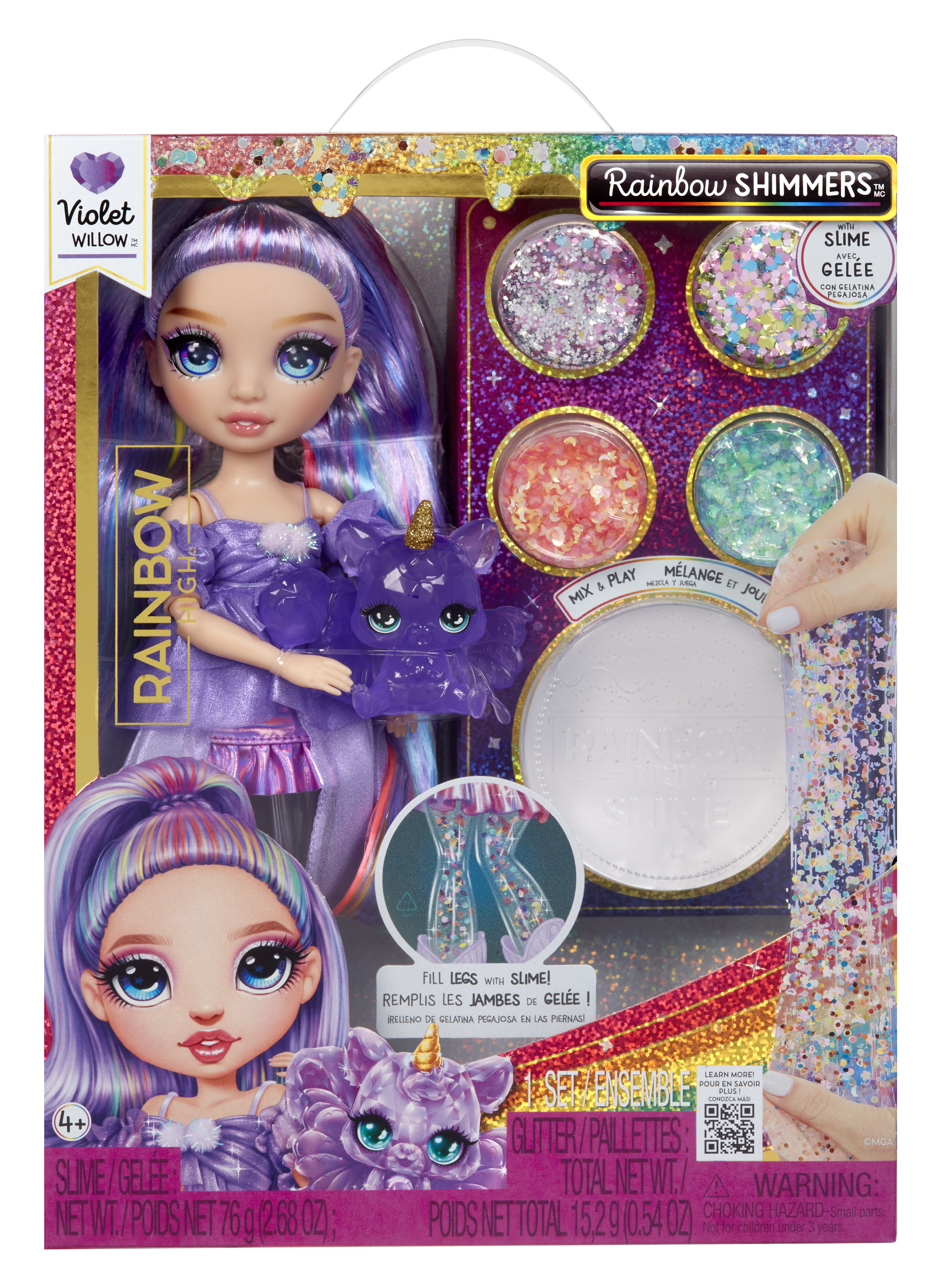 Rainbow High Shimmers with Slime - Violet, Puppe