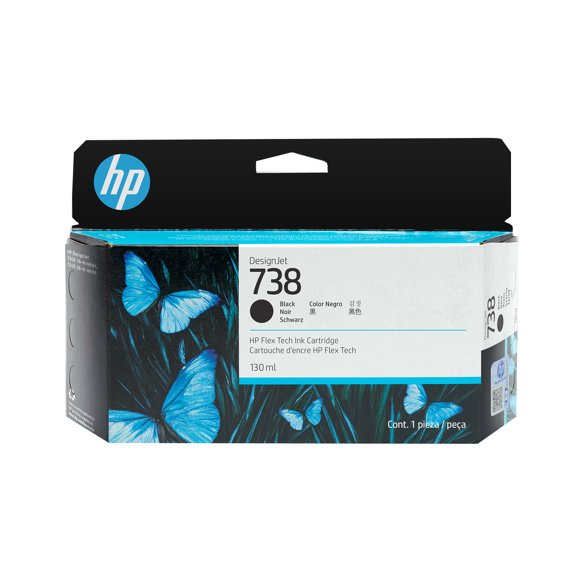 HP 738(498N4A) schwarz Druckerpatrone